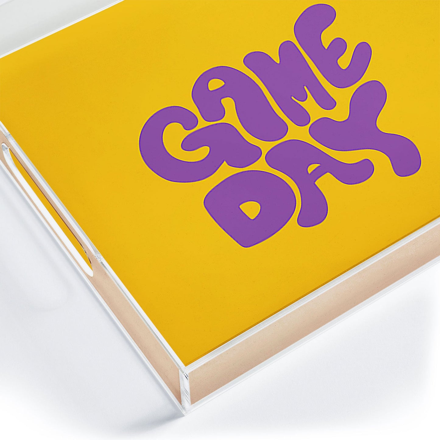 DENY Designs Gameday Yellow and Purple 1 Acrylic Tray