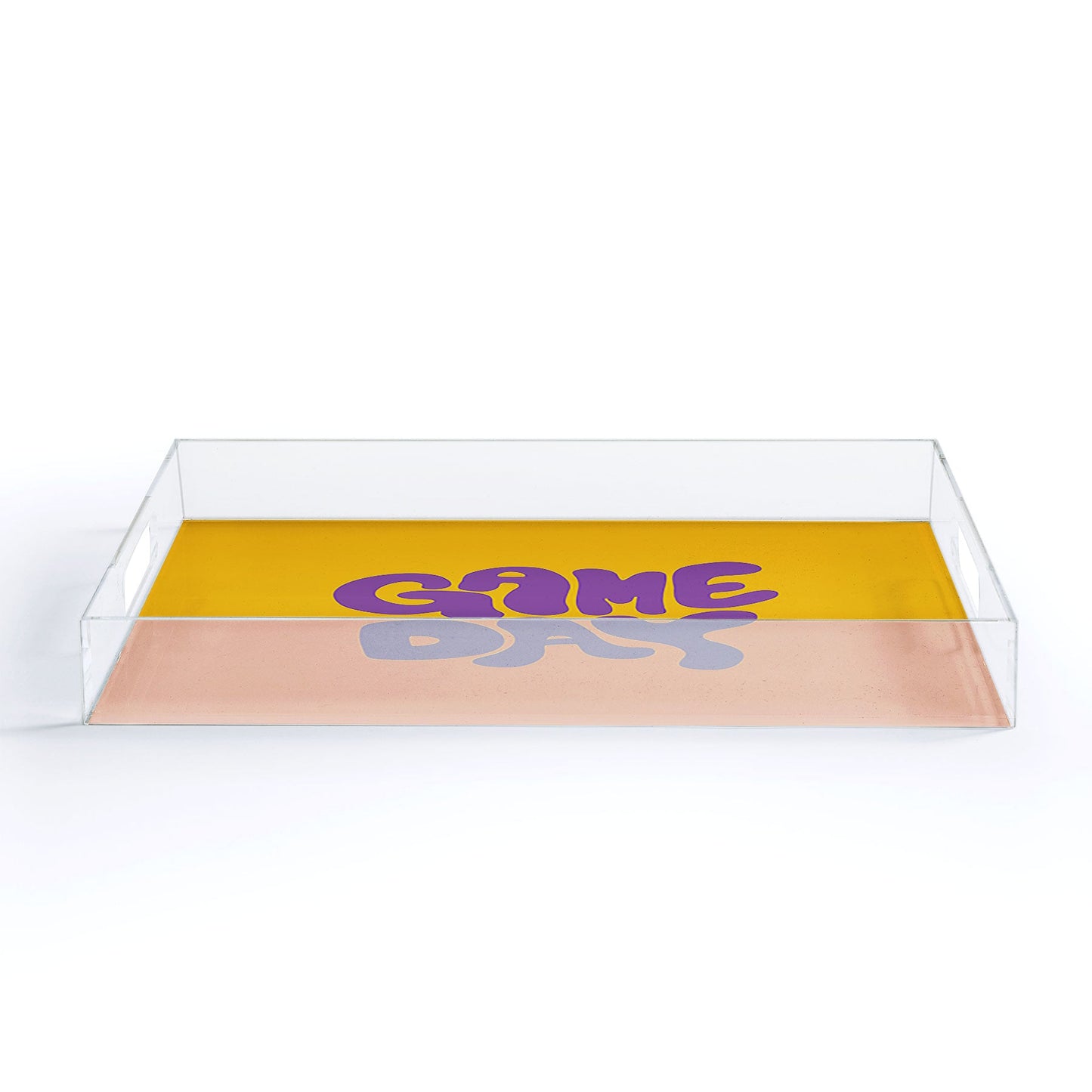 DENY Designs Gameday Yellow and Purple 1 Acrylic Tray