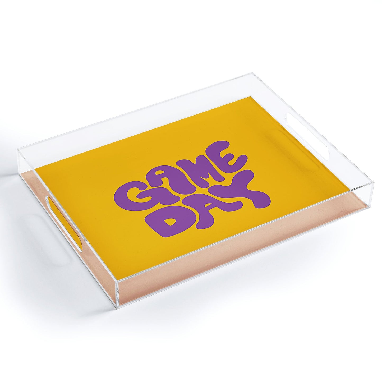DENY Designs Gameday Yellow and Purple 1 Acrylic Tray
