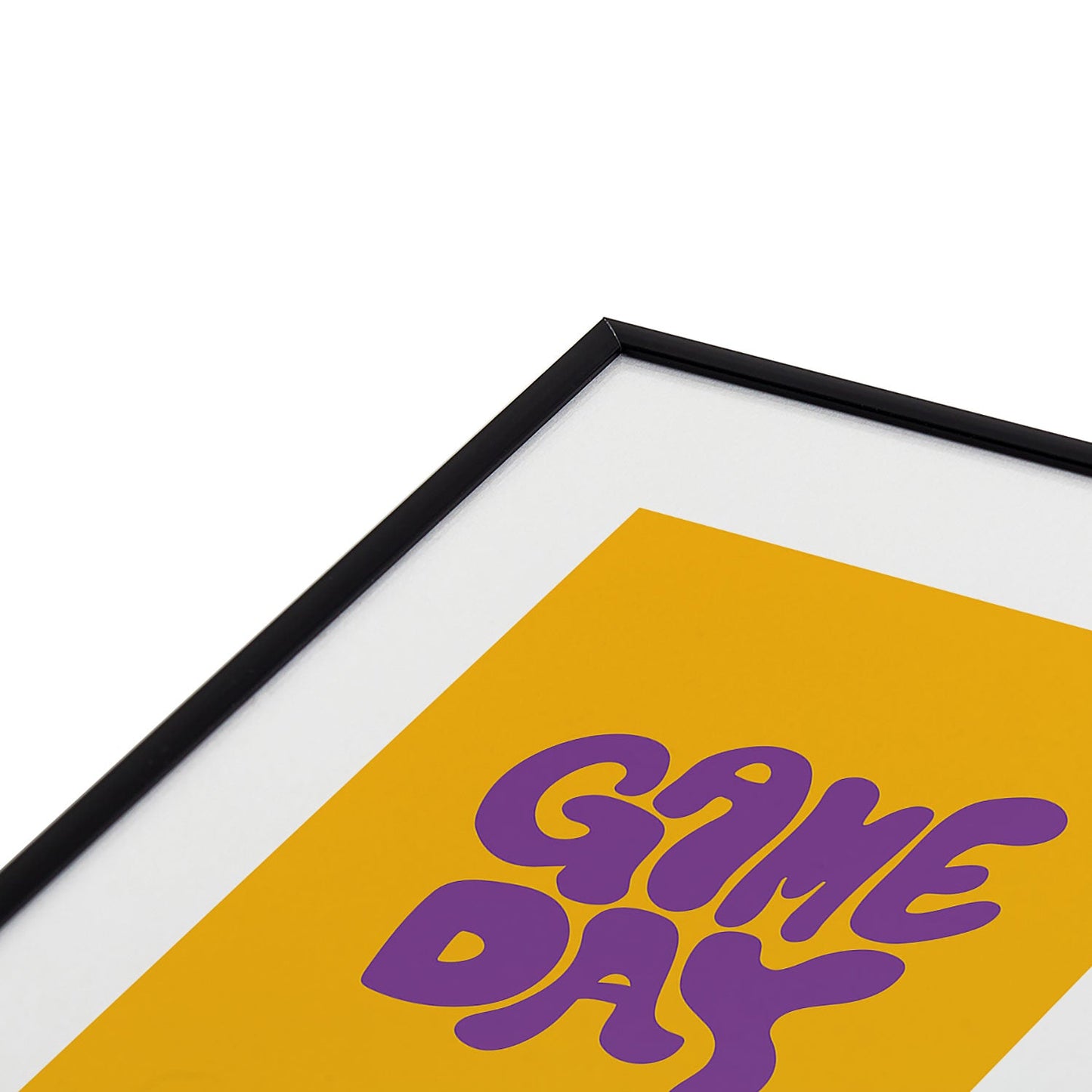 DENY Designs Gameday Yellow and Purple 1 Metal Framed Art Print