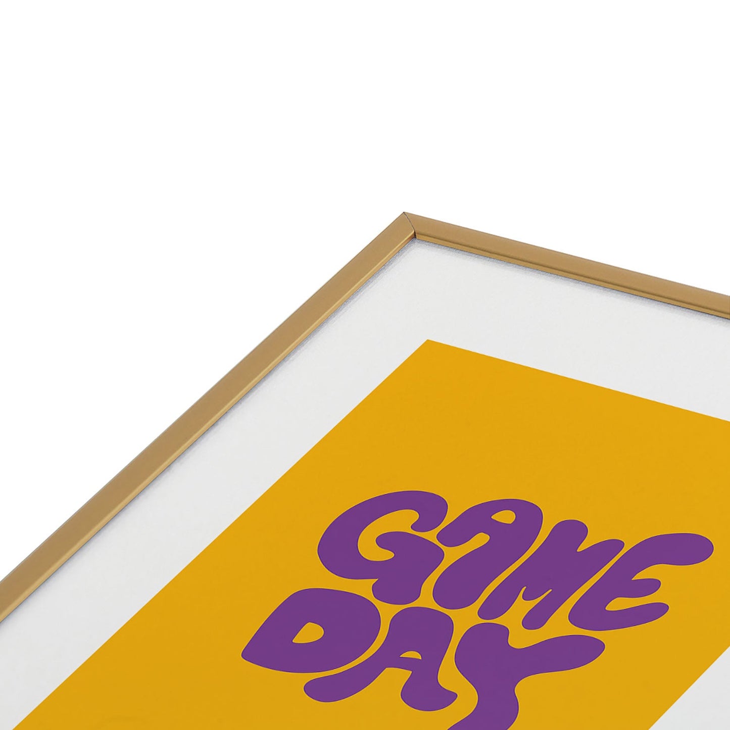 DENY Designs Gameday Yellow and Purple 1 Metal Framed Art Print