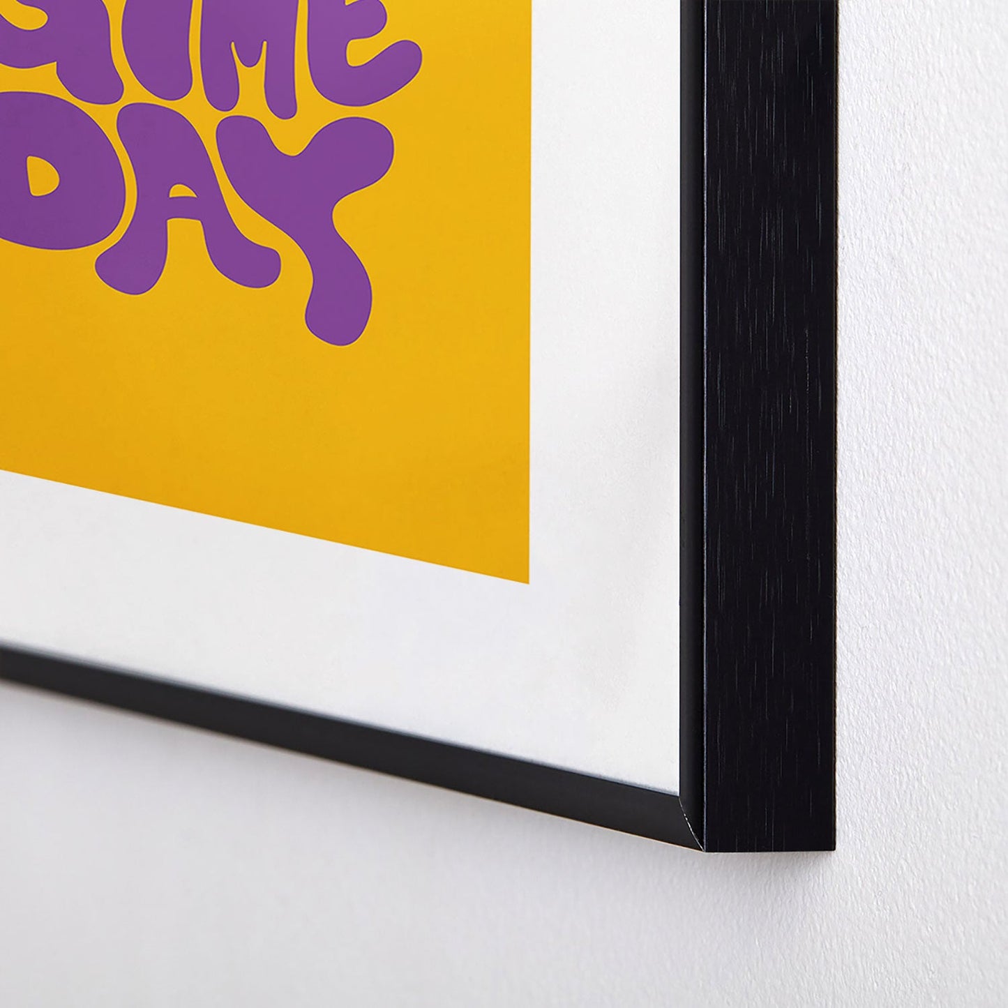 DENY Designs Gameday Yellow and Purple 1 Metal Framed Art Print