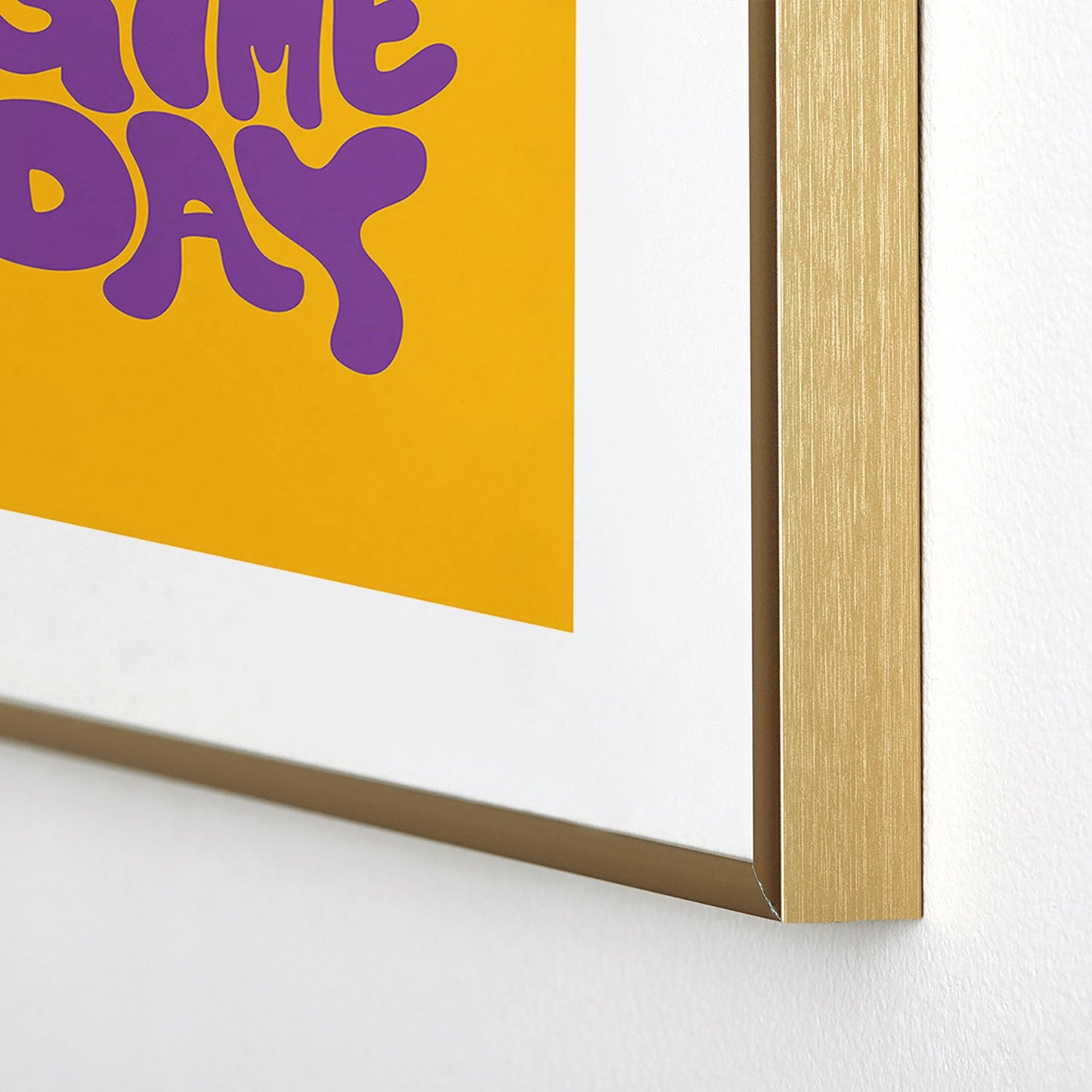 DENY Designs Gameday Yellow and Purple 1 Metal Framed Art Print