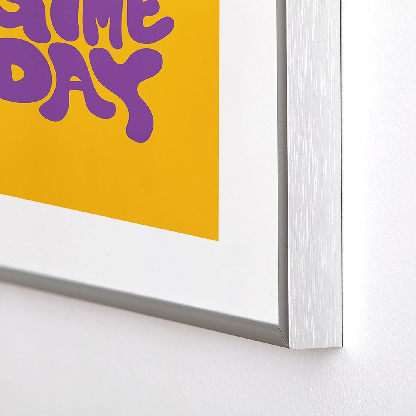 DENY Designs Gameday Yellow and Purple 1 Metal Framed Art Print