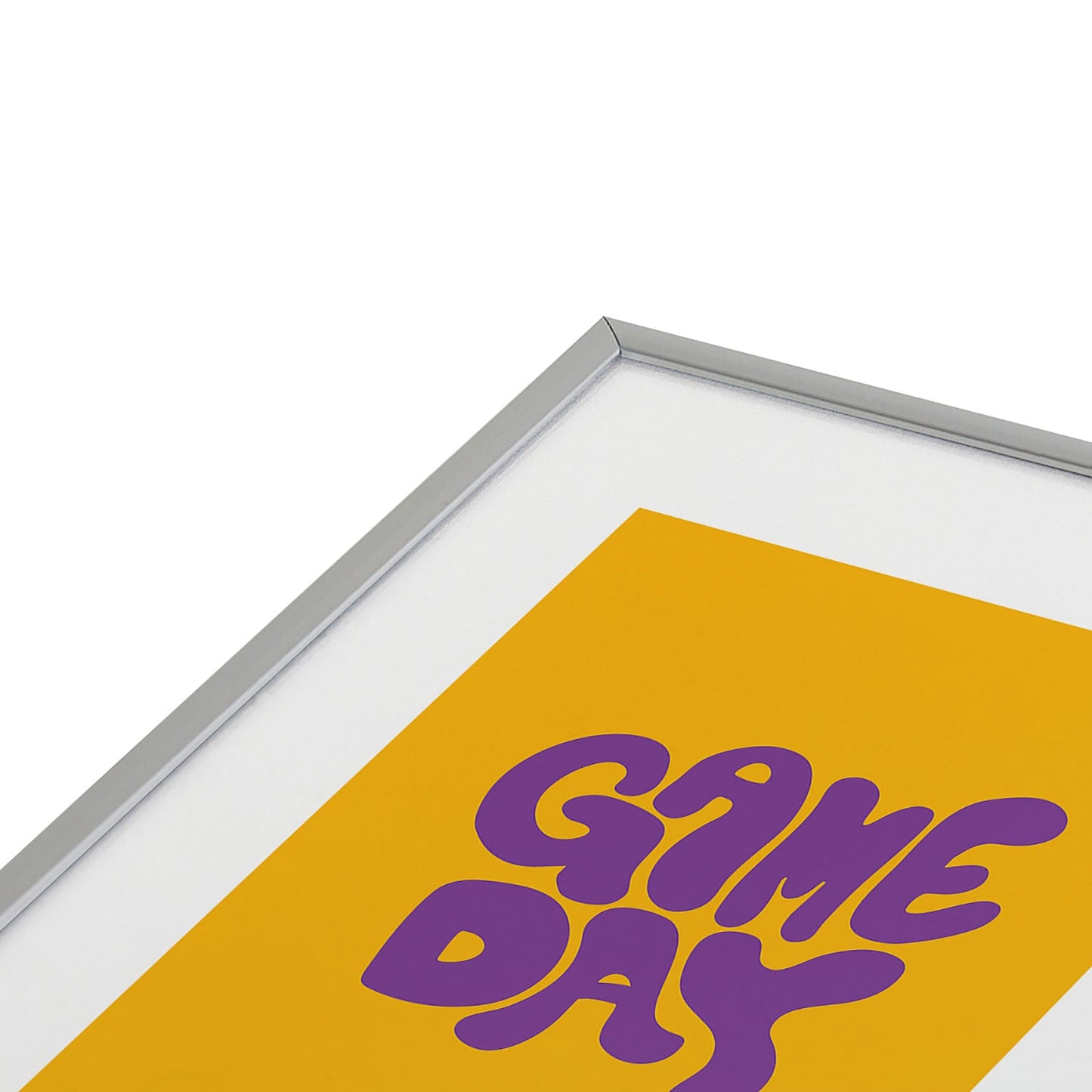 DENY Designs Gameday Yellow and Purple 1 Metal Framed Art Print