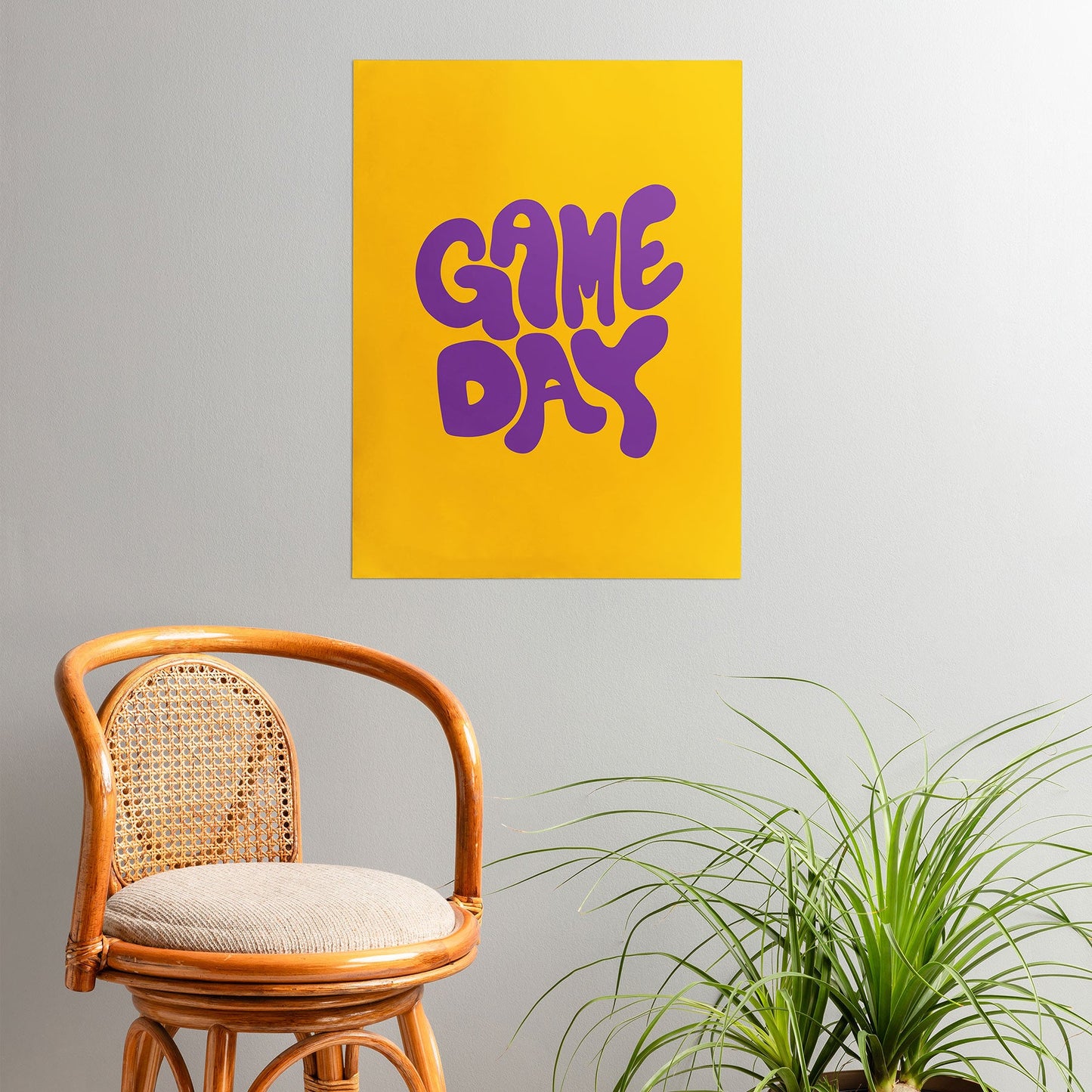 DENY Designs Gameday Yellow and Purple 1 Poster
