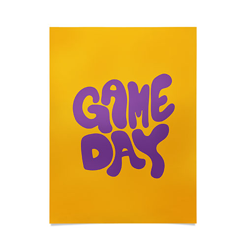DENY Designs Gameday Yellow and Purple 1 Poster