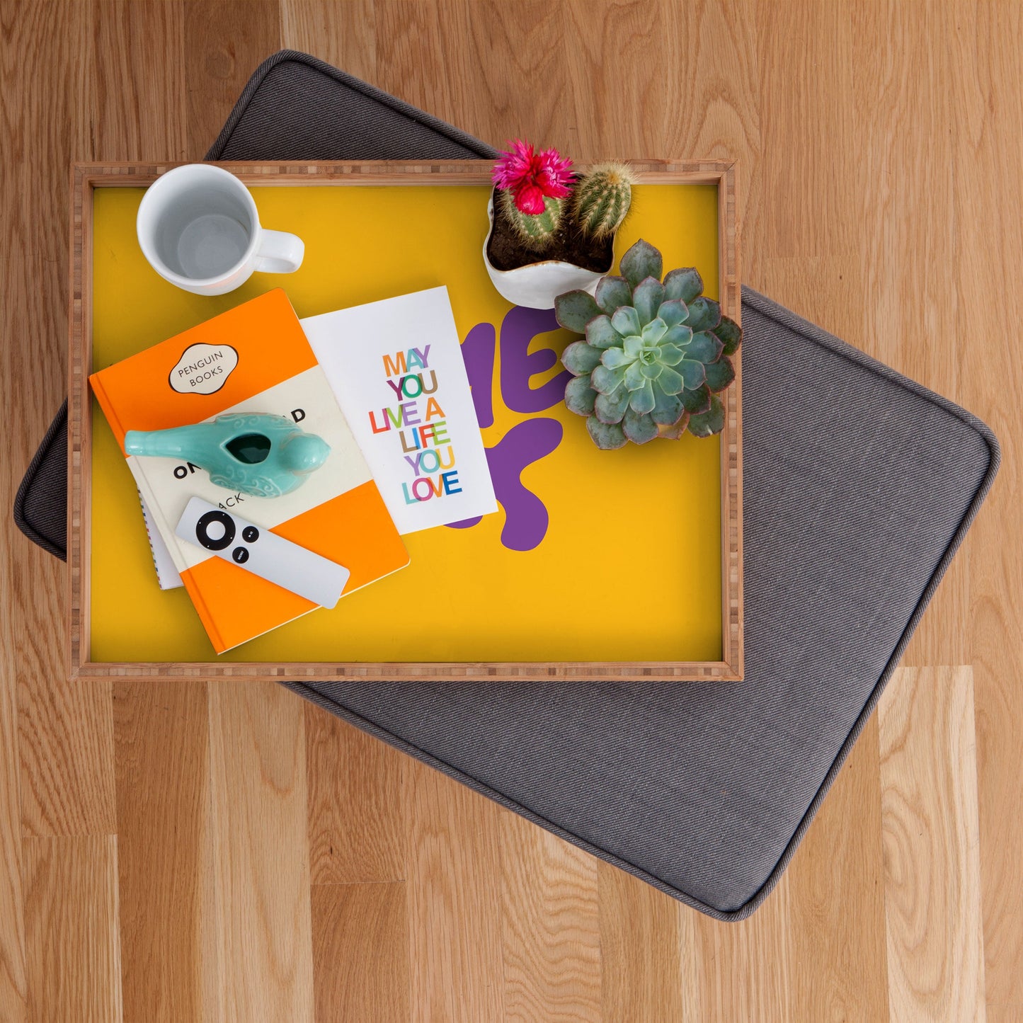 DENY Designs Gameday Yellow and Purple 1 Rectangular Tray
