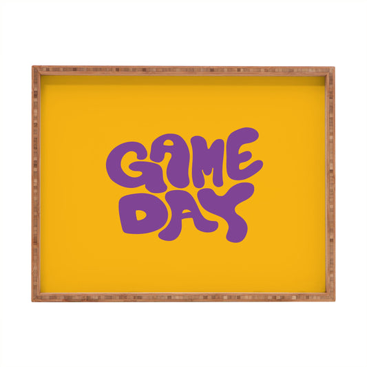 DENY Designs Gameday Yellow and Purple 1 Rectangular Tray