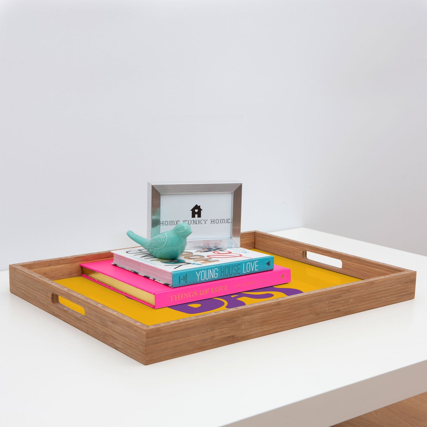 DENY Designs Gameday Yellow and Purple 1 Rectangular Tray