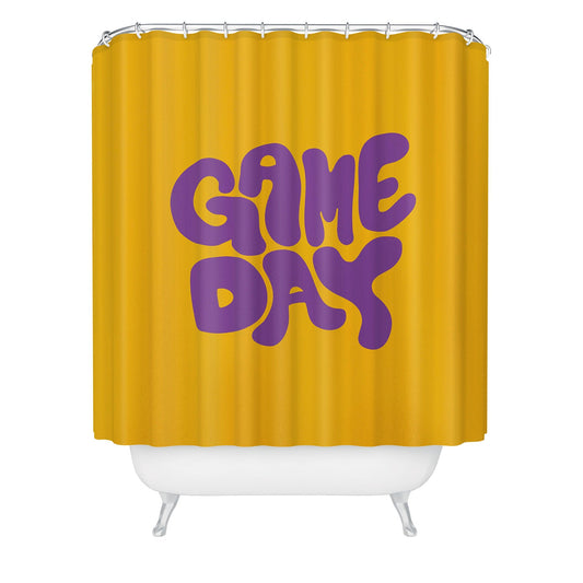 DENY Designs Gameday Yellow and Purple 1 Shower Curtain