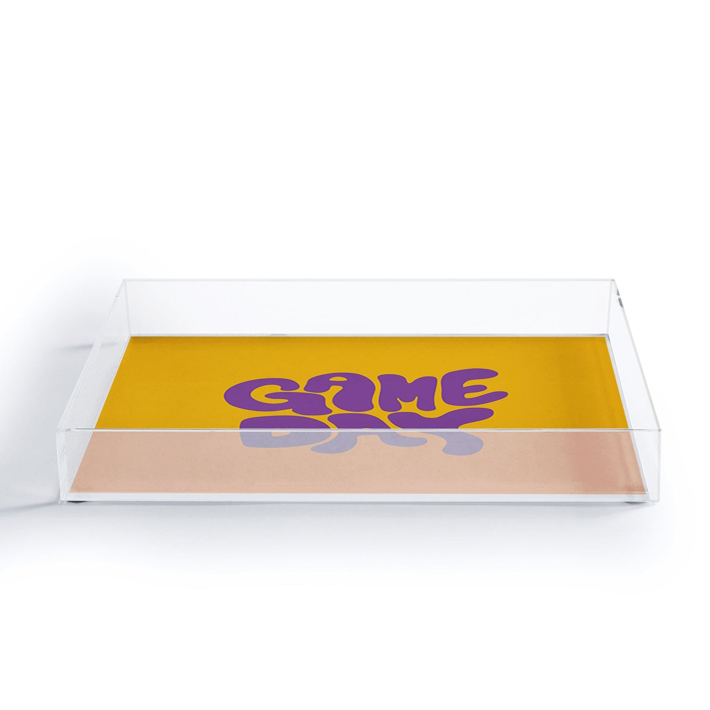 DENY Designs Gameday Yellow and Purple 1 Acrylic Tray