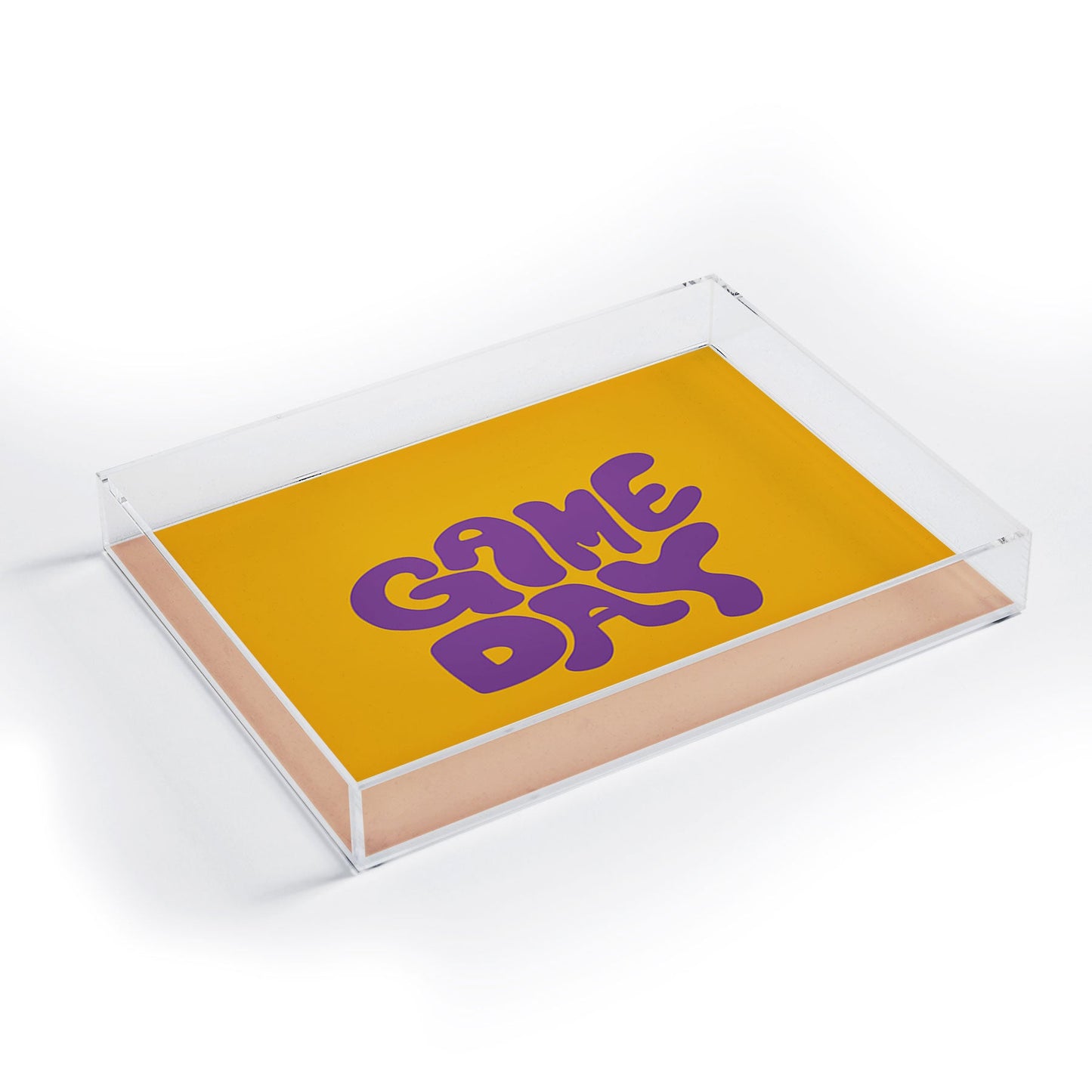 DENY Designs Gameday Yellow and Purple 1 Acrylic Tray