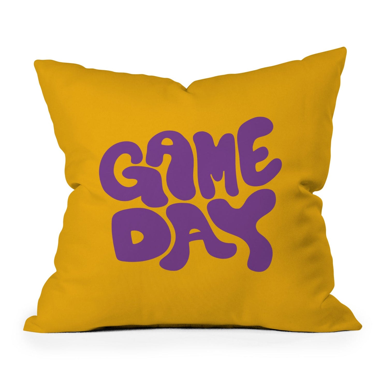 DENY Designs Gameday Yellow and Purple 1 Outdoor Throw Pillow