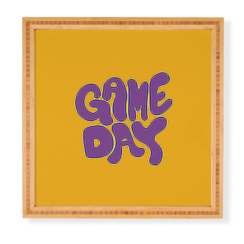 DENY Designs Gameday Yellow and Purple 1 Framed Wall Art