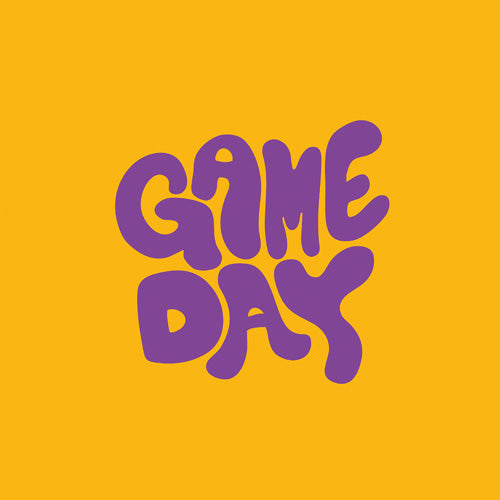 DENY Designs Gameday Yellow and Purple 1 Shower Curtain