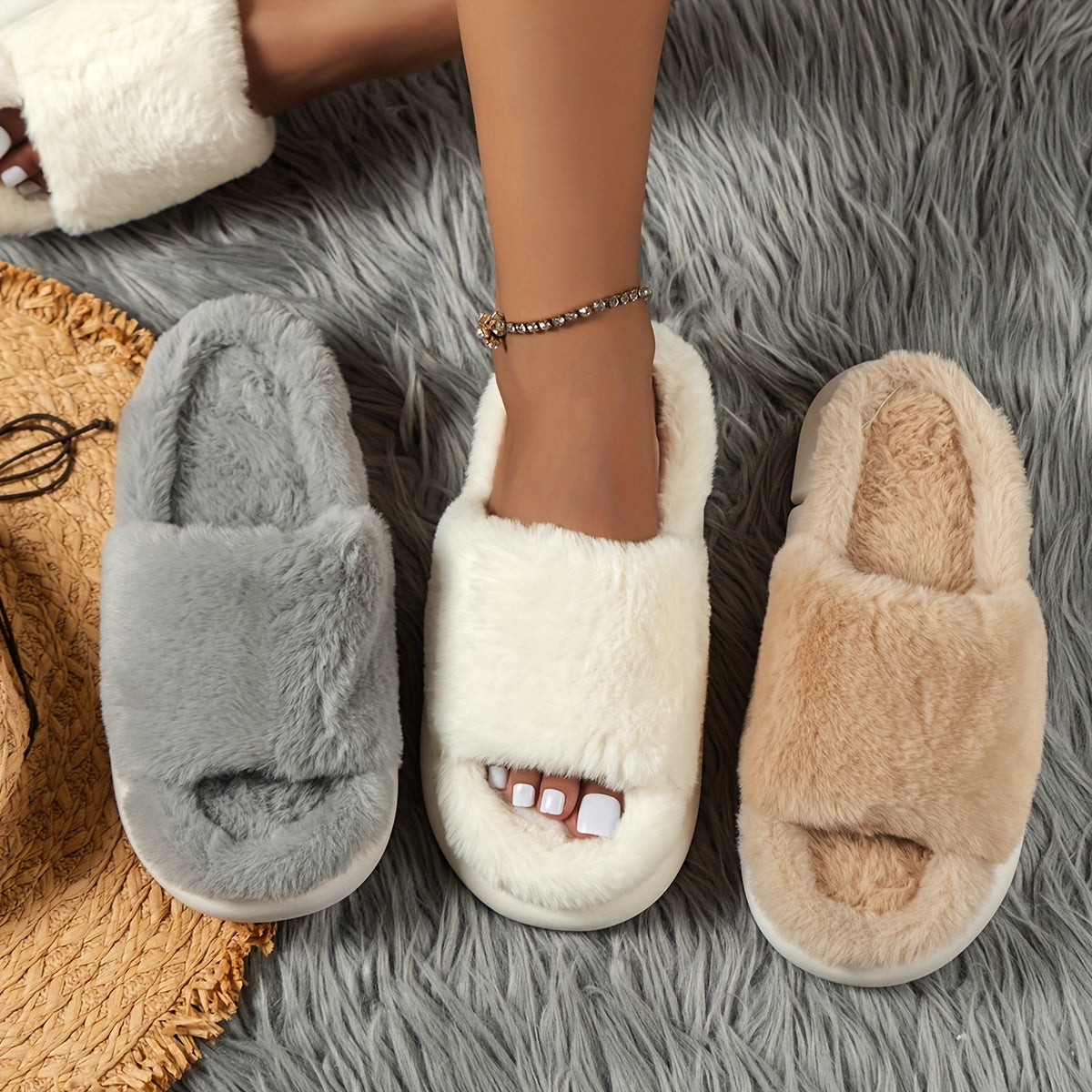 Jayla - Knusse Fluffy Pantoffels voor Vrouwen