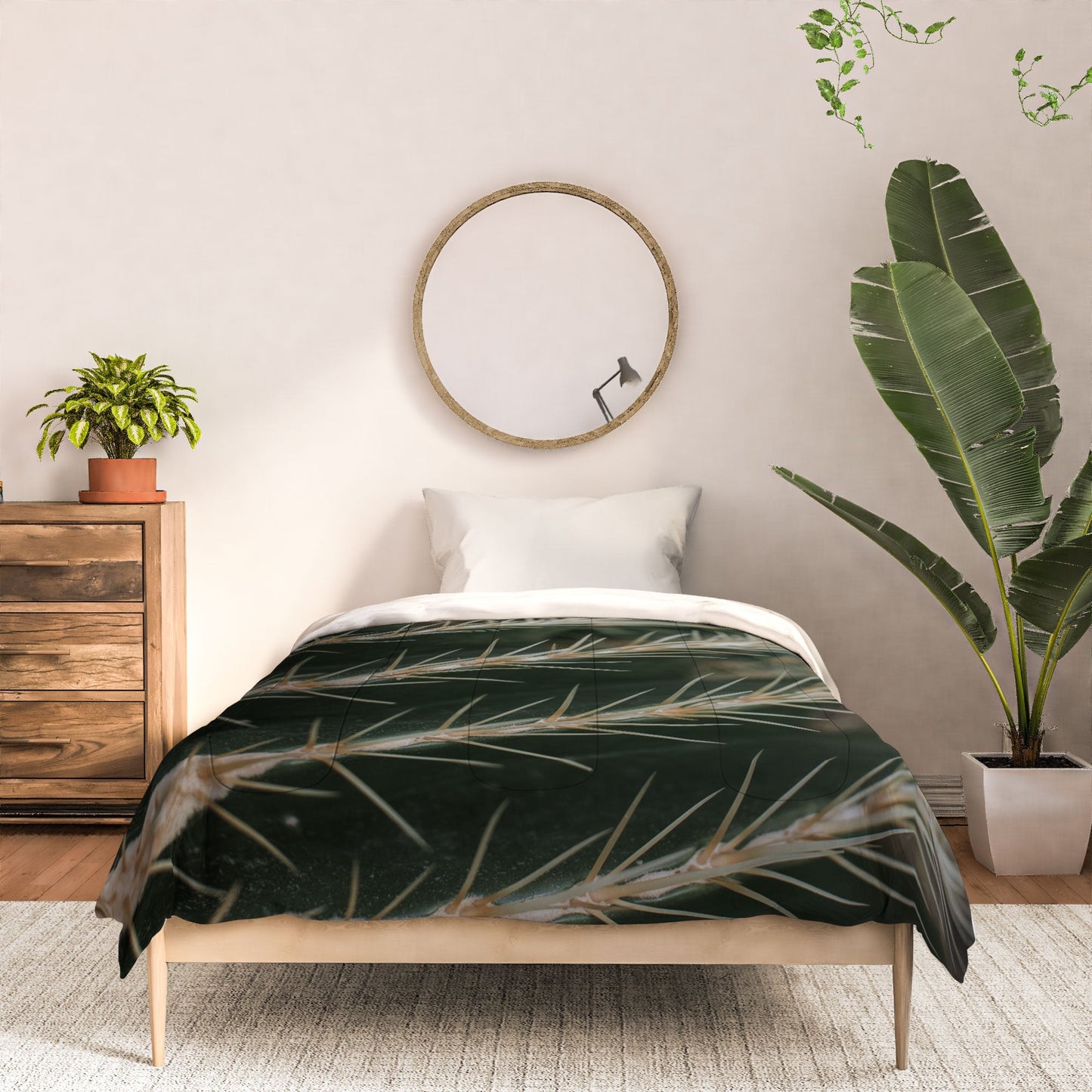 Hello Twiggs Green Cactus Comforter