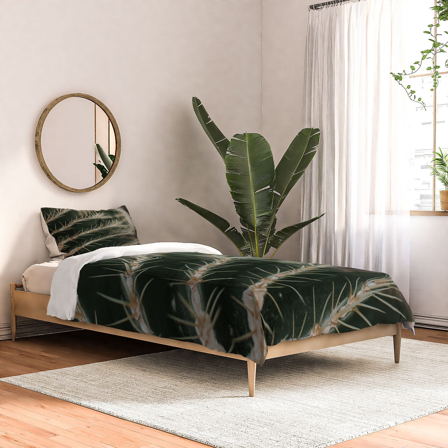 Hello Twiggs Green Cactus Comforter