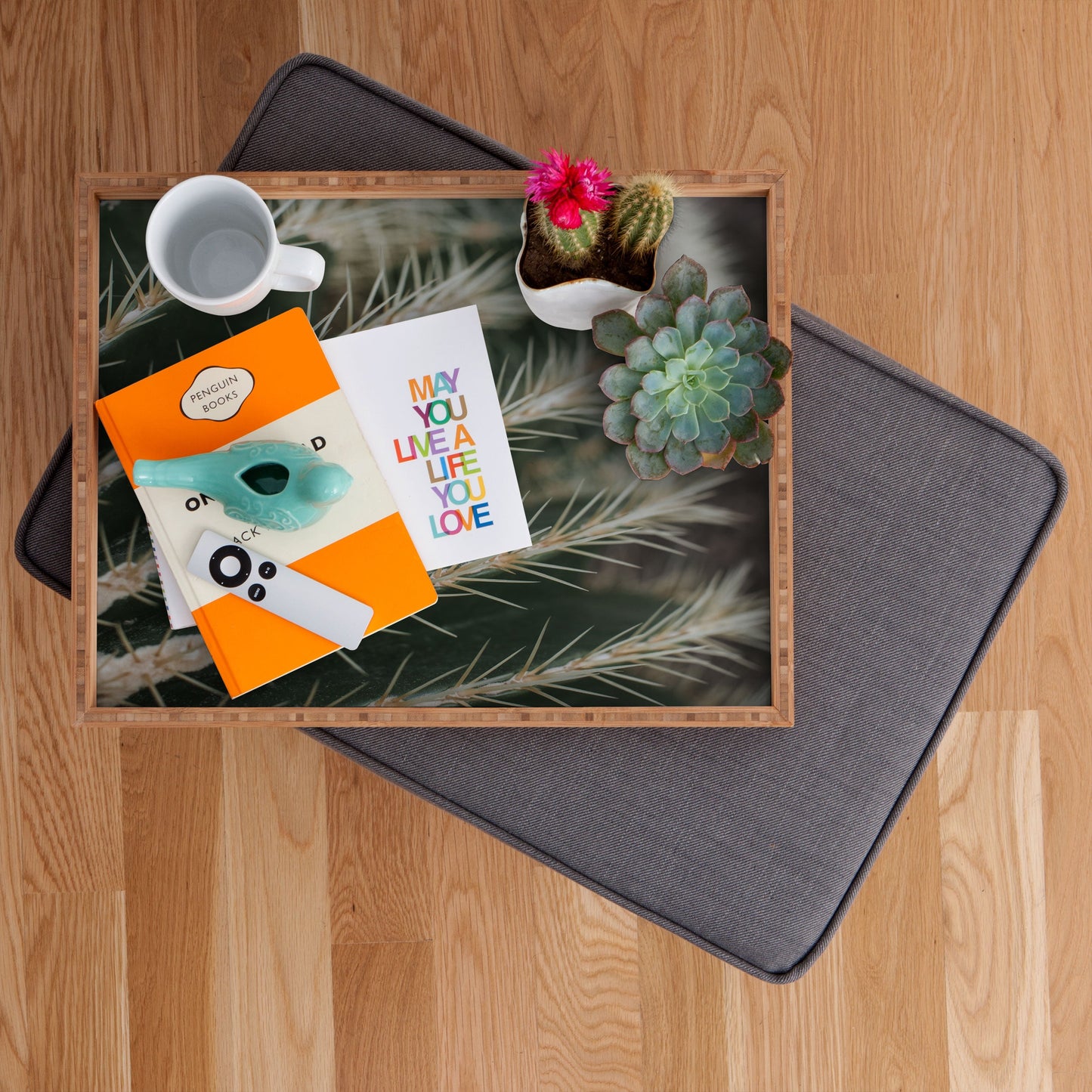 Hello Twiggs Green Cactus Rectangular Tray