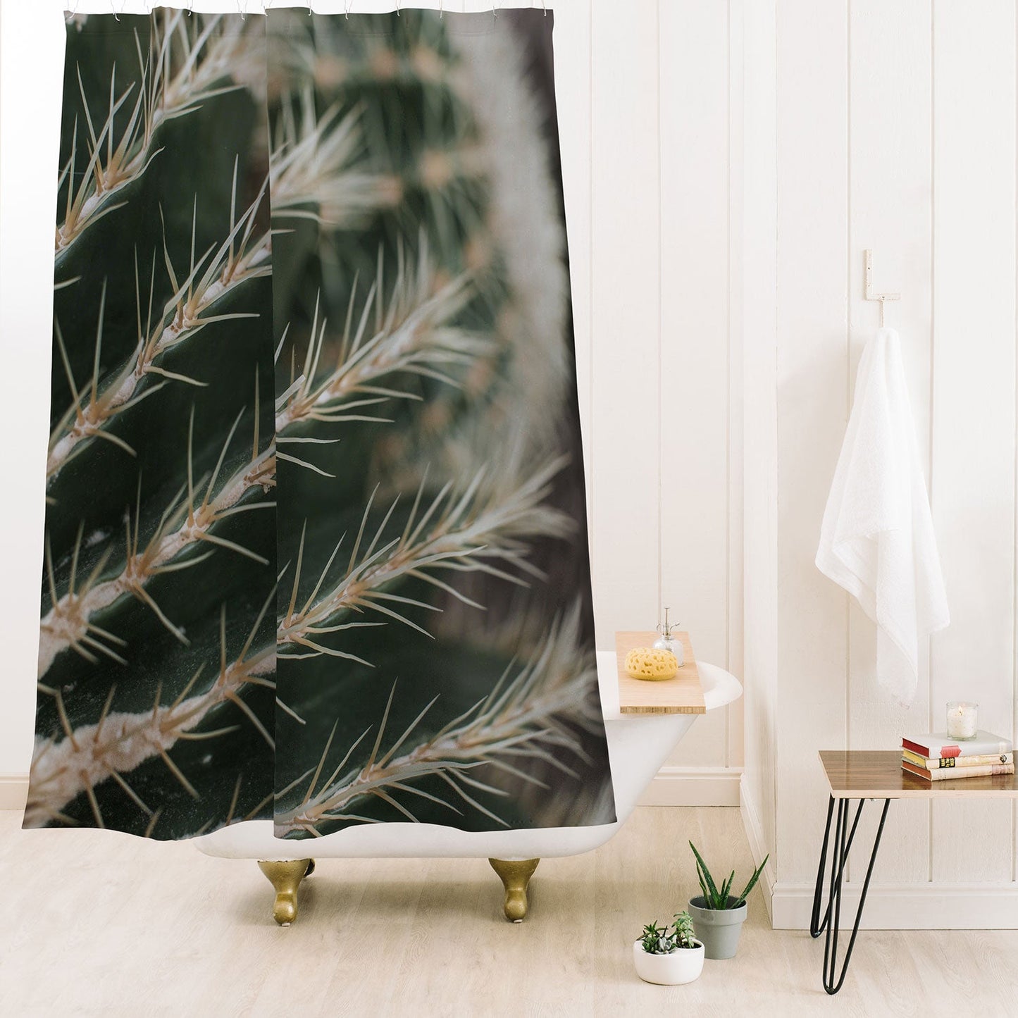 Hello Twiggs Green Cactus Shower Curtain