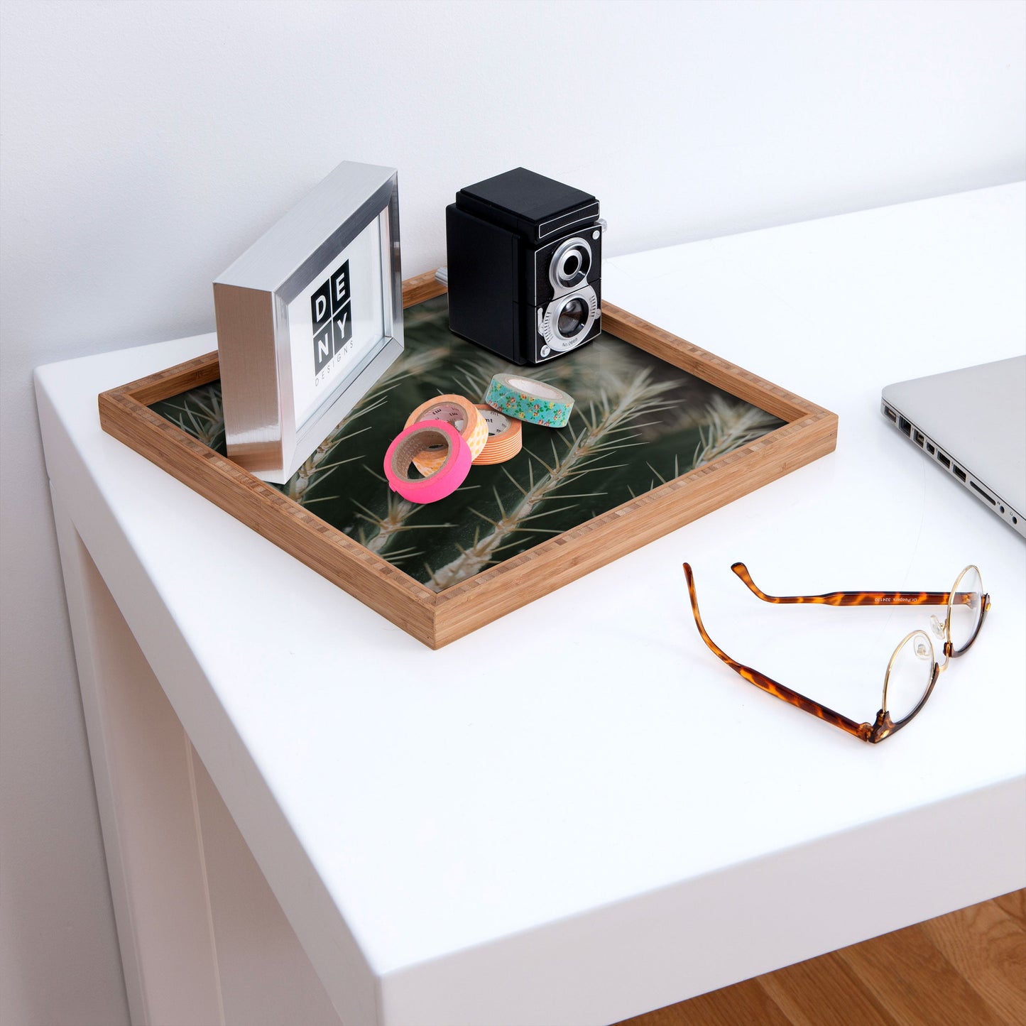 Hello Twiggs Green Cactus Square Tray