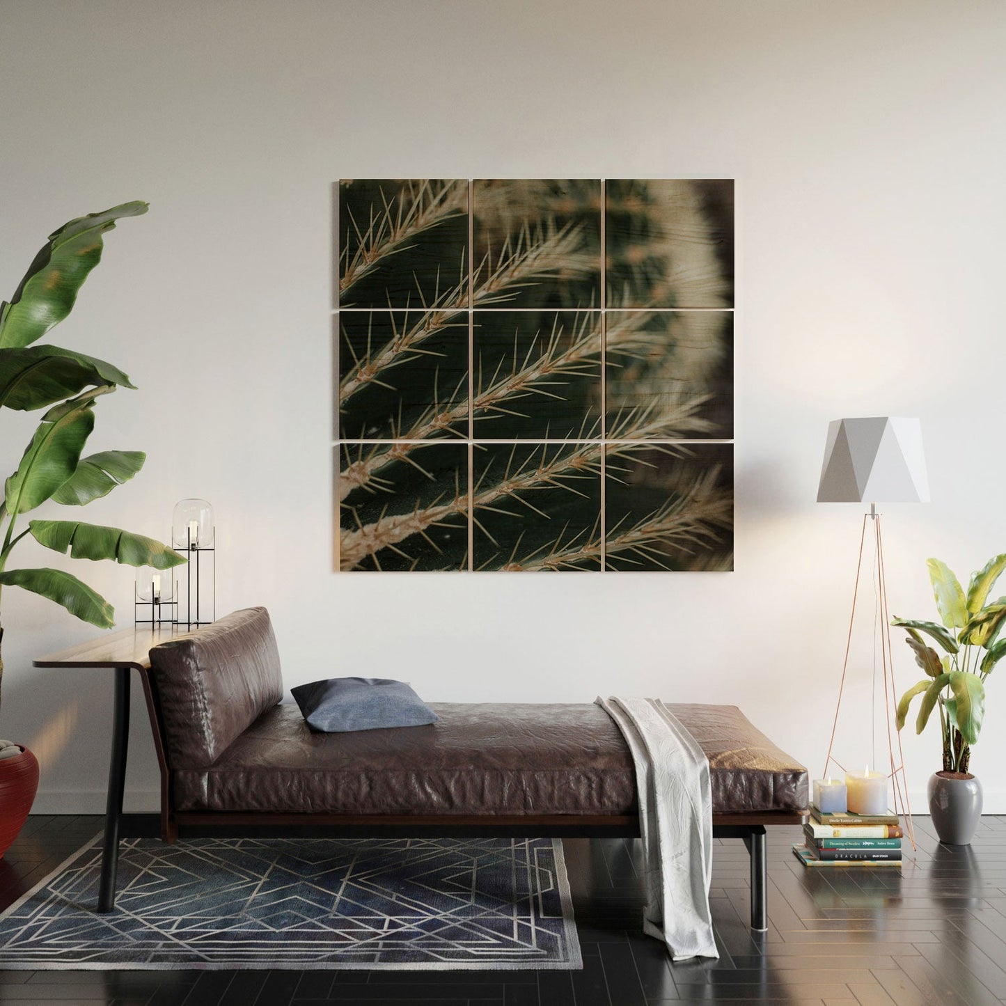 Hello Twiggs Green Cactus Wood Wall Mural