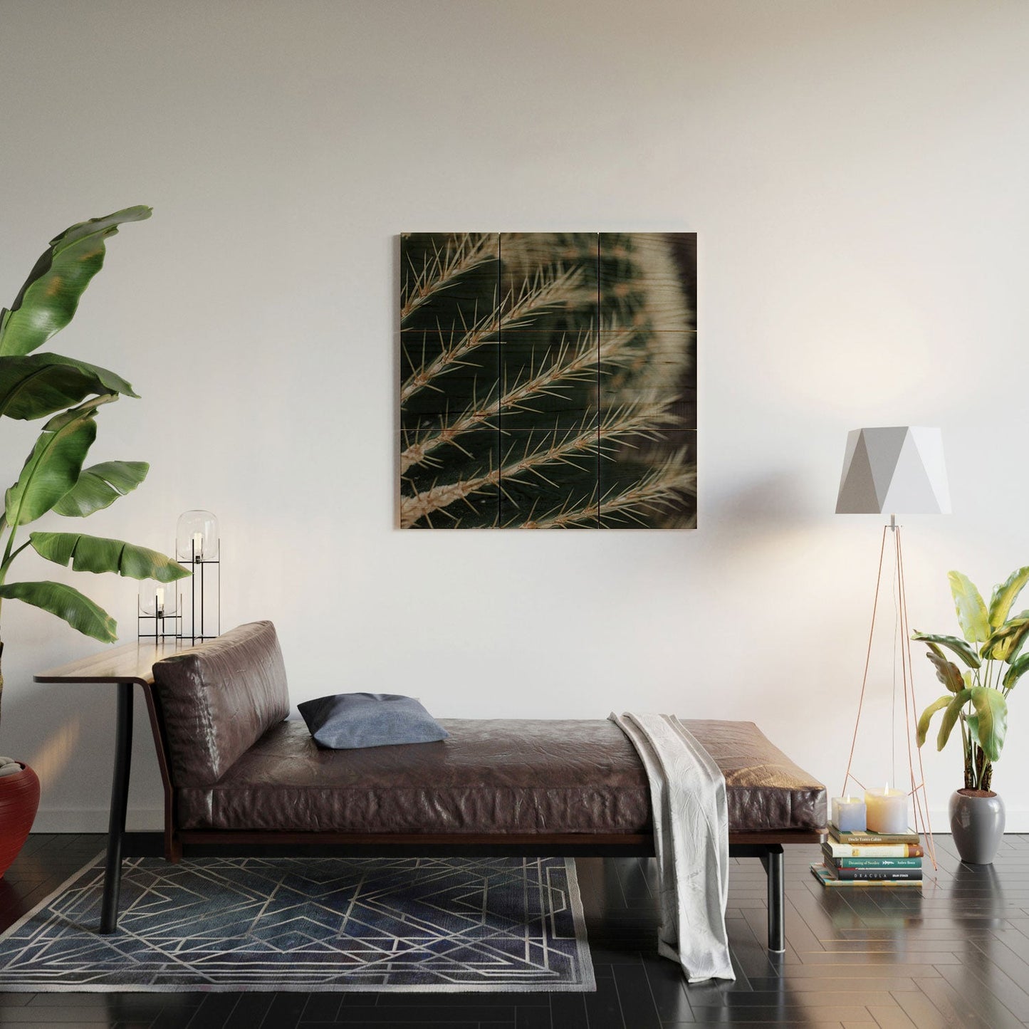 Hello Twiggs Green Cactus Wood Wall Mural