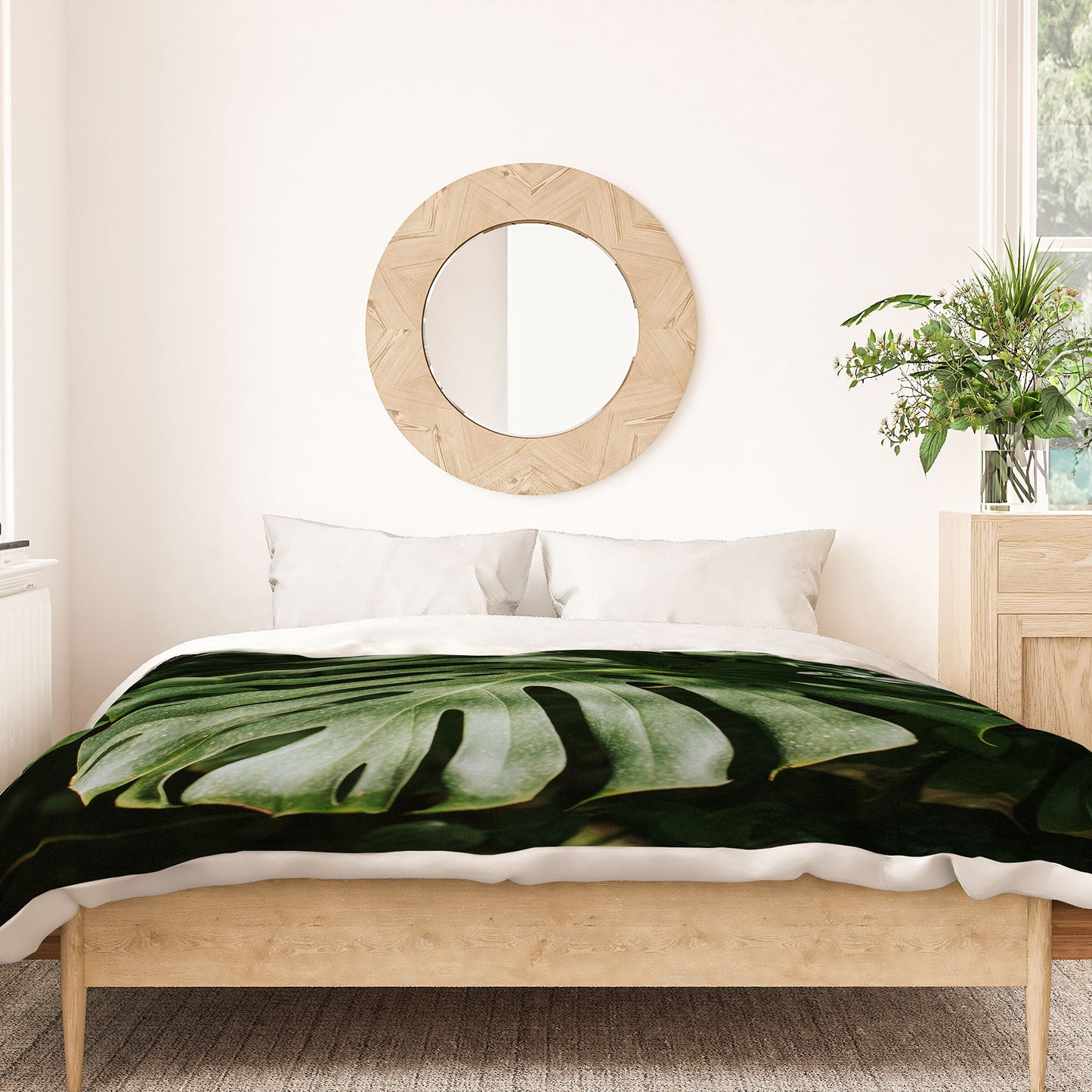 Hello Twiggs Monstera Leaves Duvet Cover