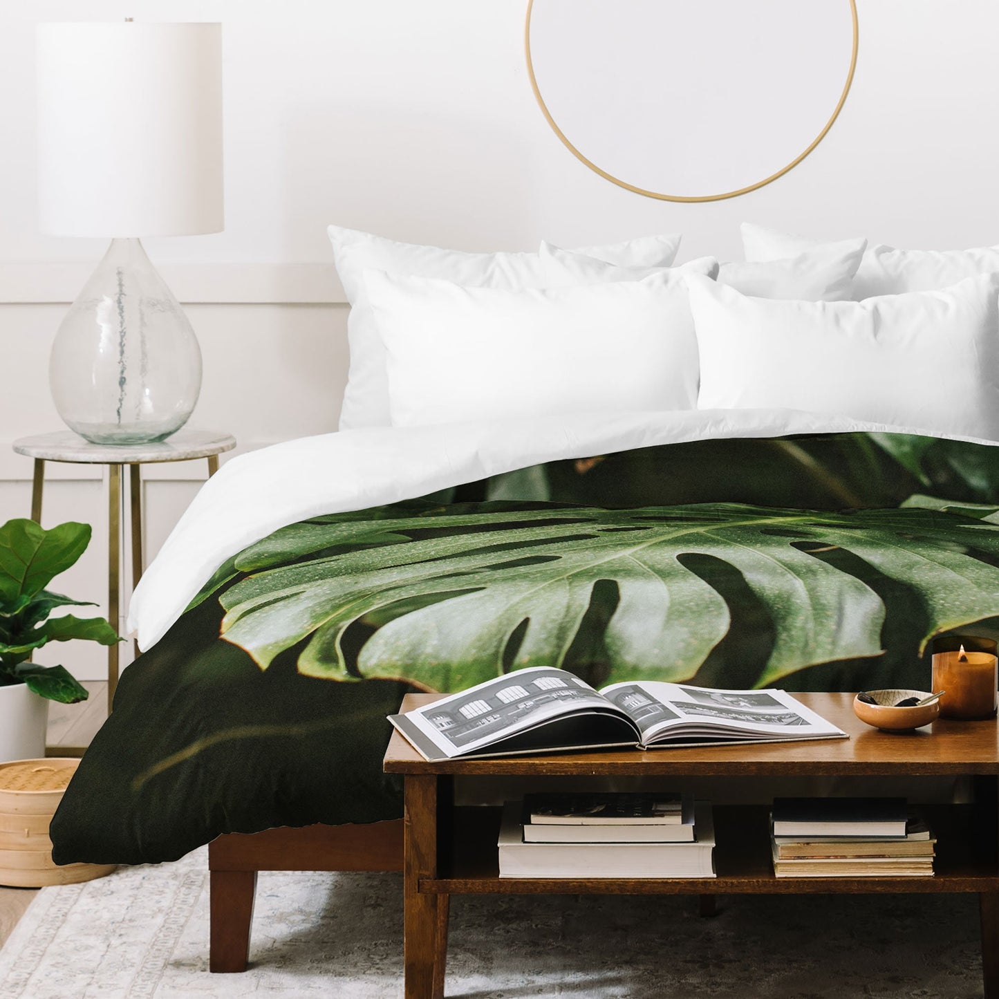 Hello Twiggs Monstera Leaves Duvet Cover