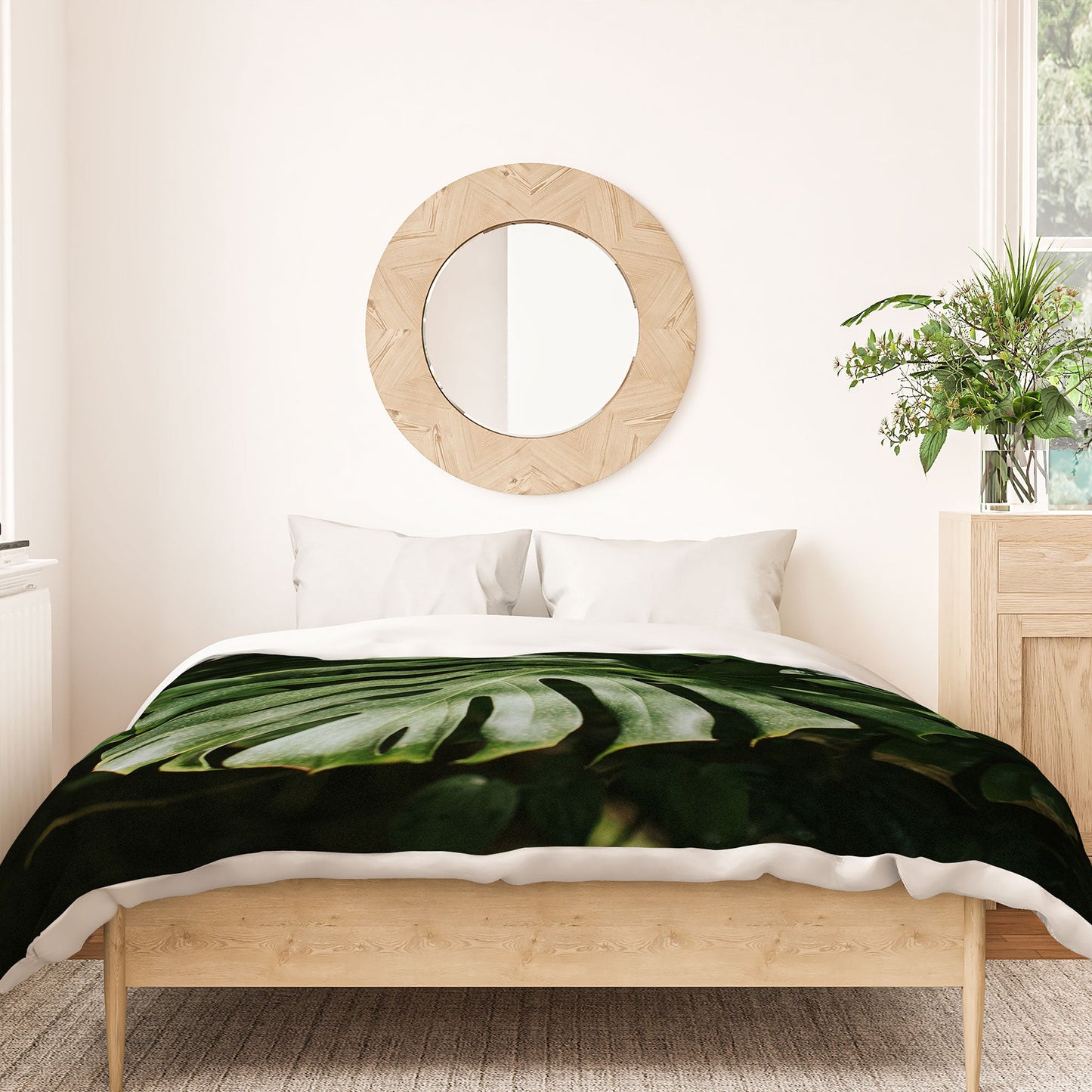 Hello Twiggs Monstera Leaves Duvet Cover