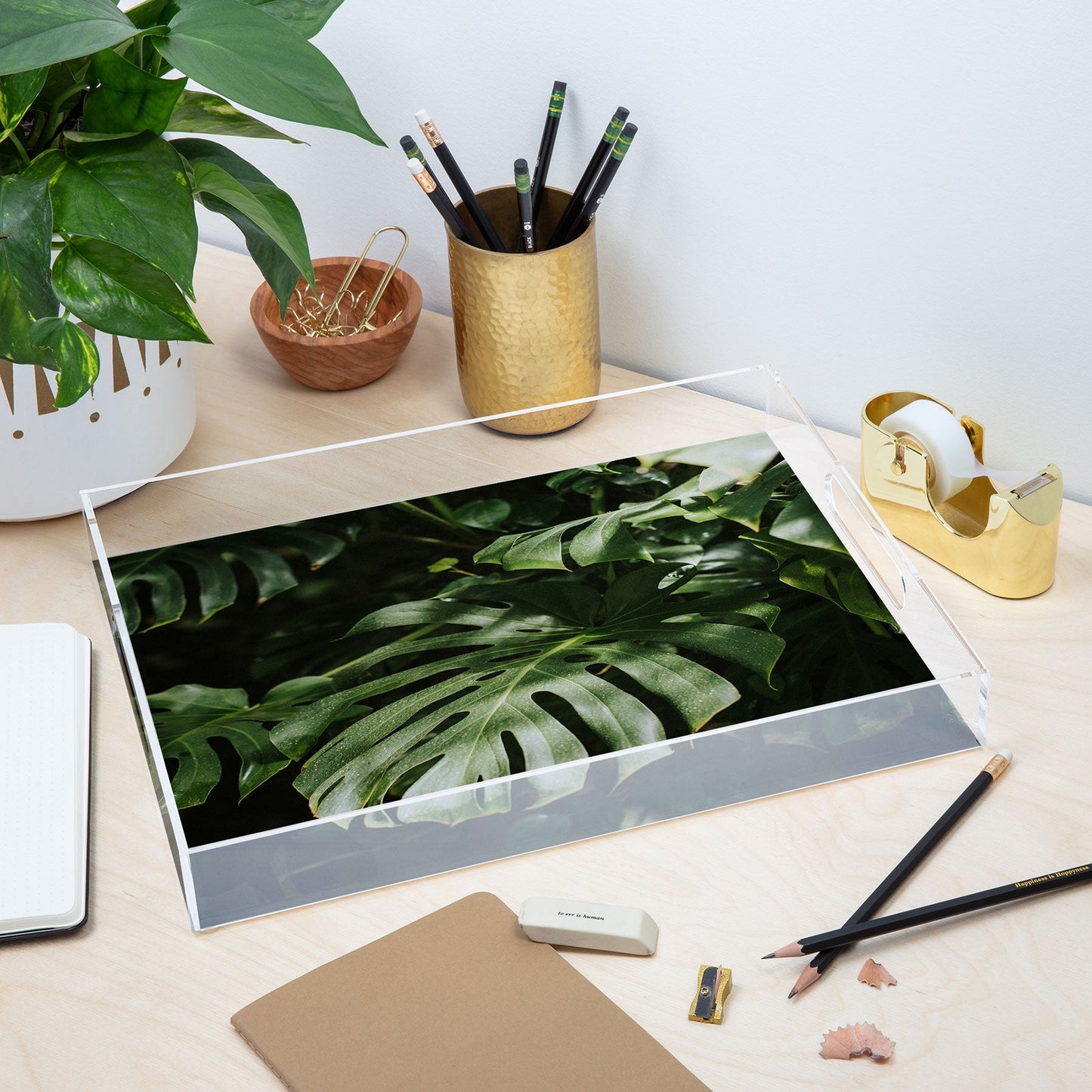 Hello Twiggs Monstera Leaves Acrylic Tray