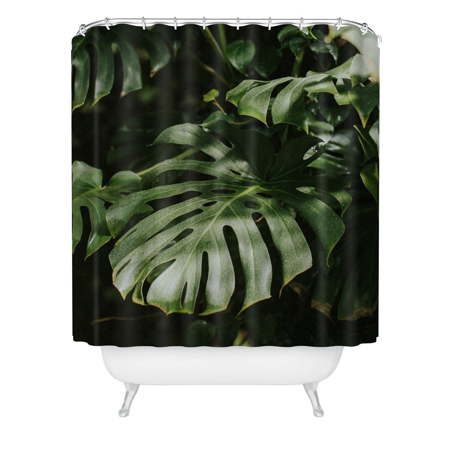 Hello Twiggs Monstera Leaves Shower Curtain