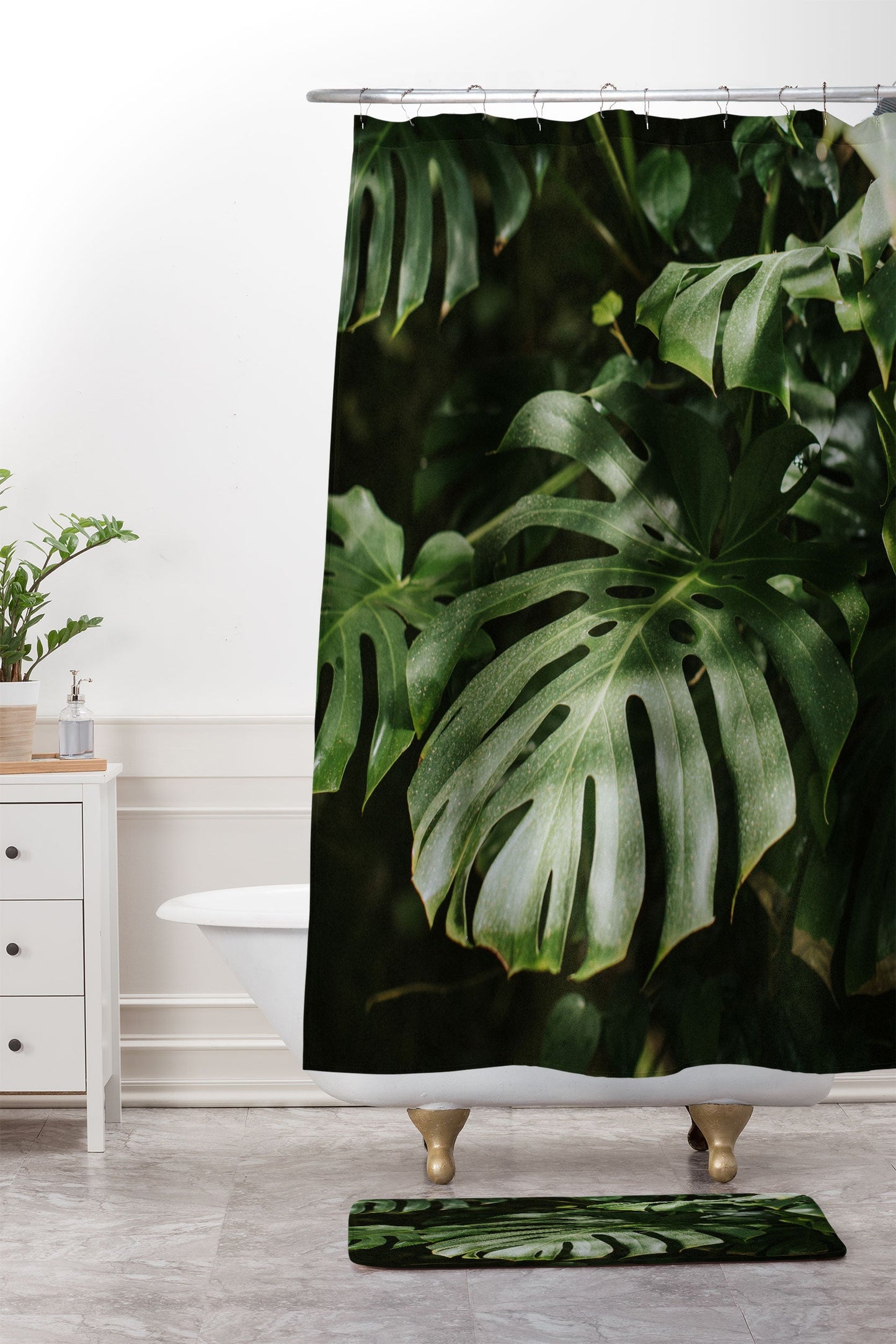Hello Twiggs Monstera Leaves Memory Foam Bath Mat