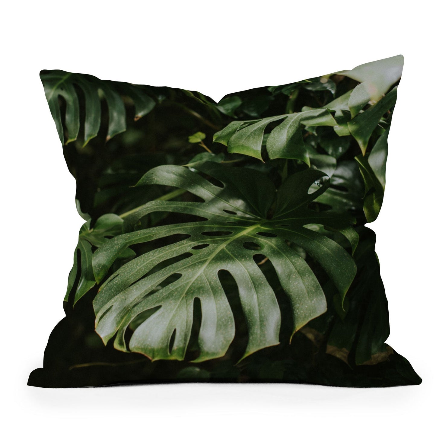 Hello Twiggs Monstera Leaves Throw Pillow
