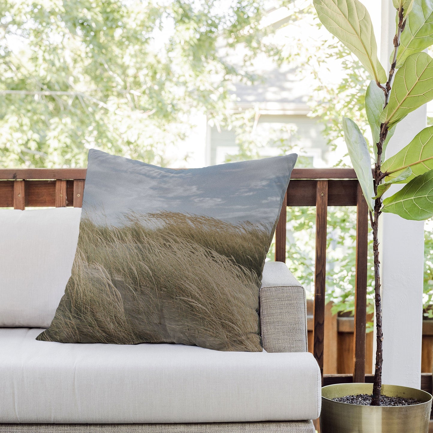 Hello Twiggs Summer Dunes Outdoor Throw Pillow