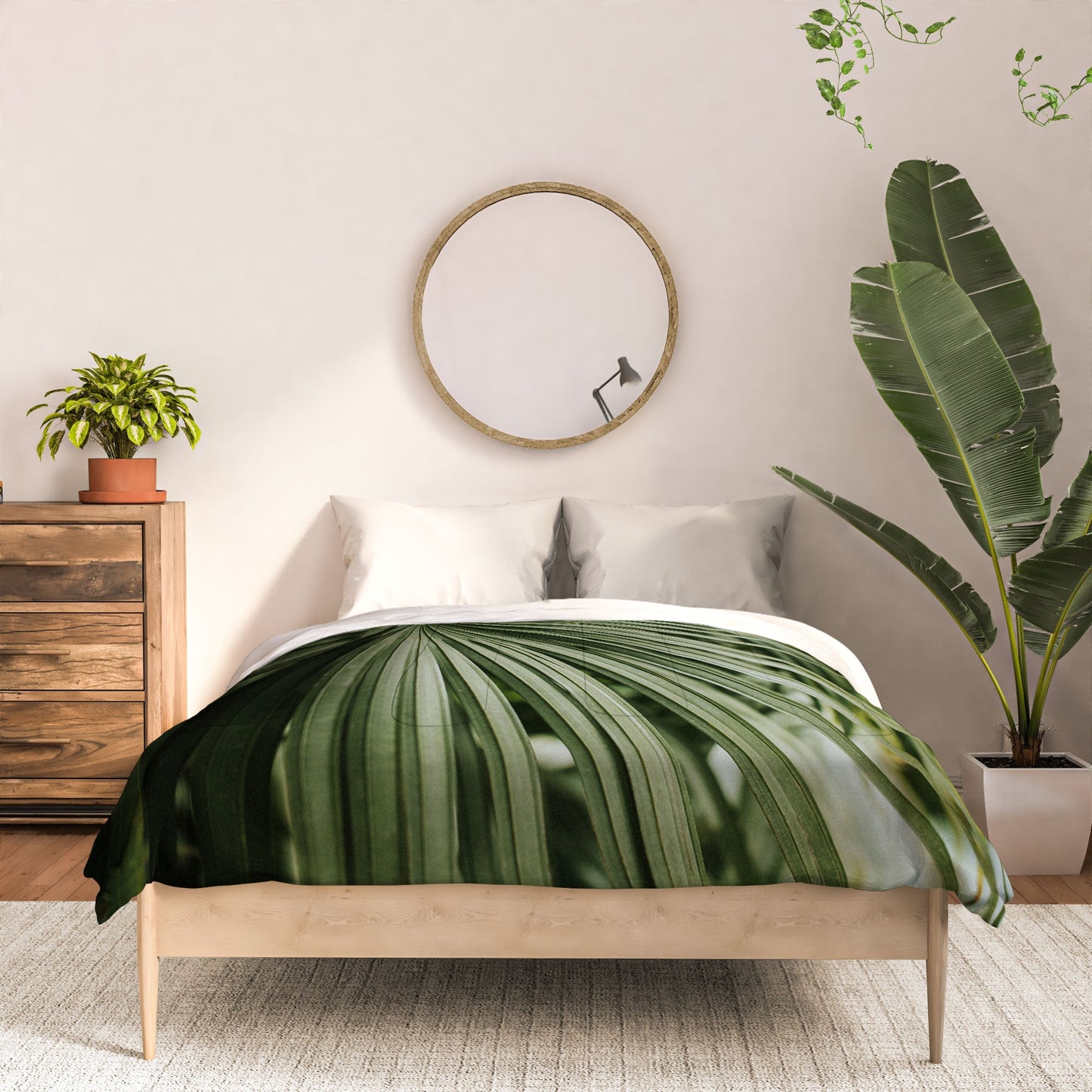 Hello Twiggs Tropical Green Palm Comforter