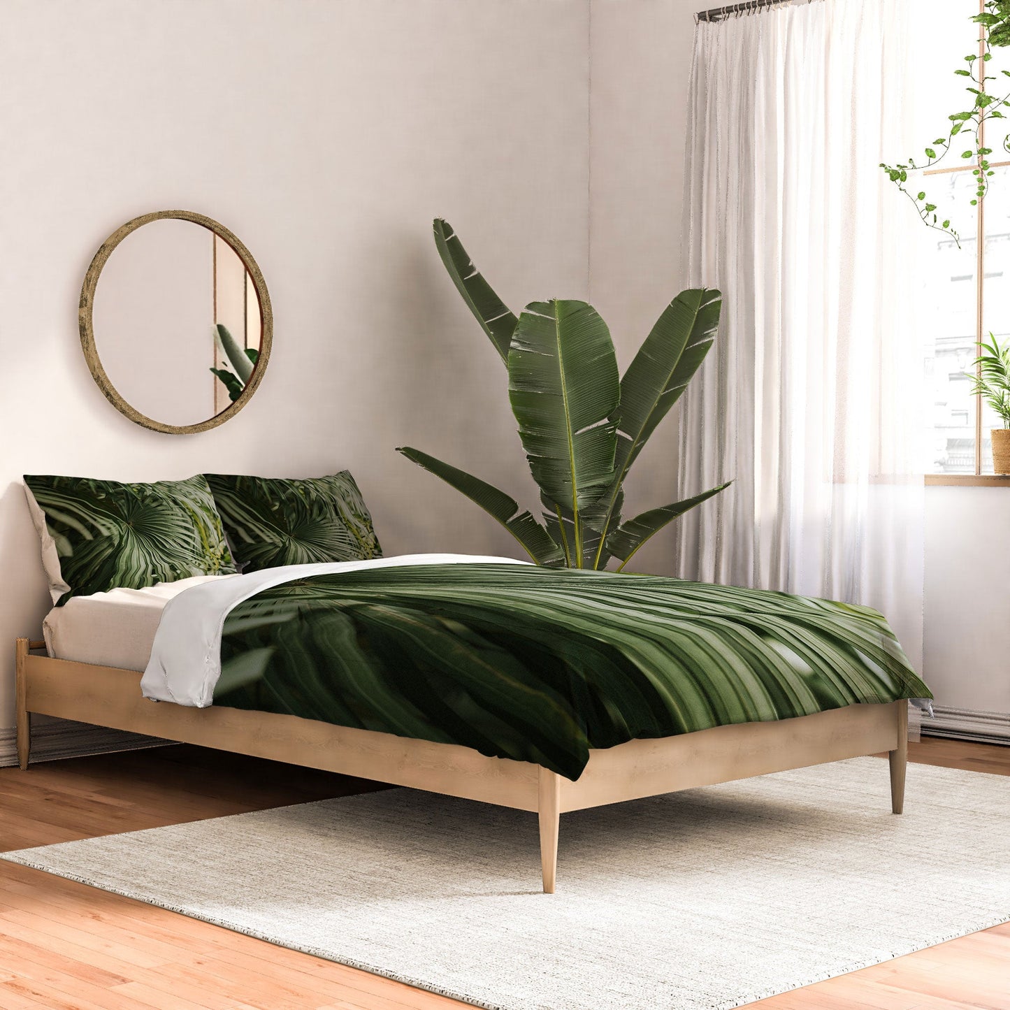 Hello Twiggs Tropical Green Palm Comforter