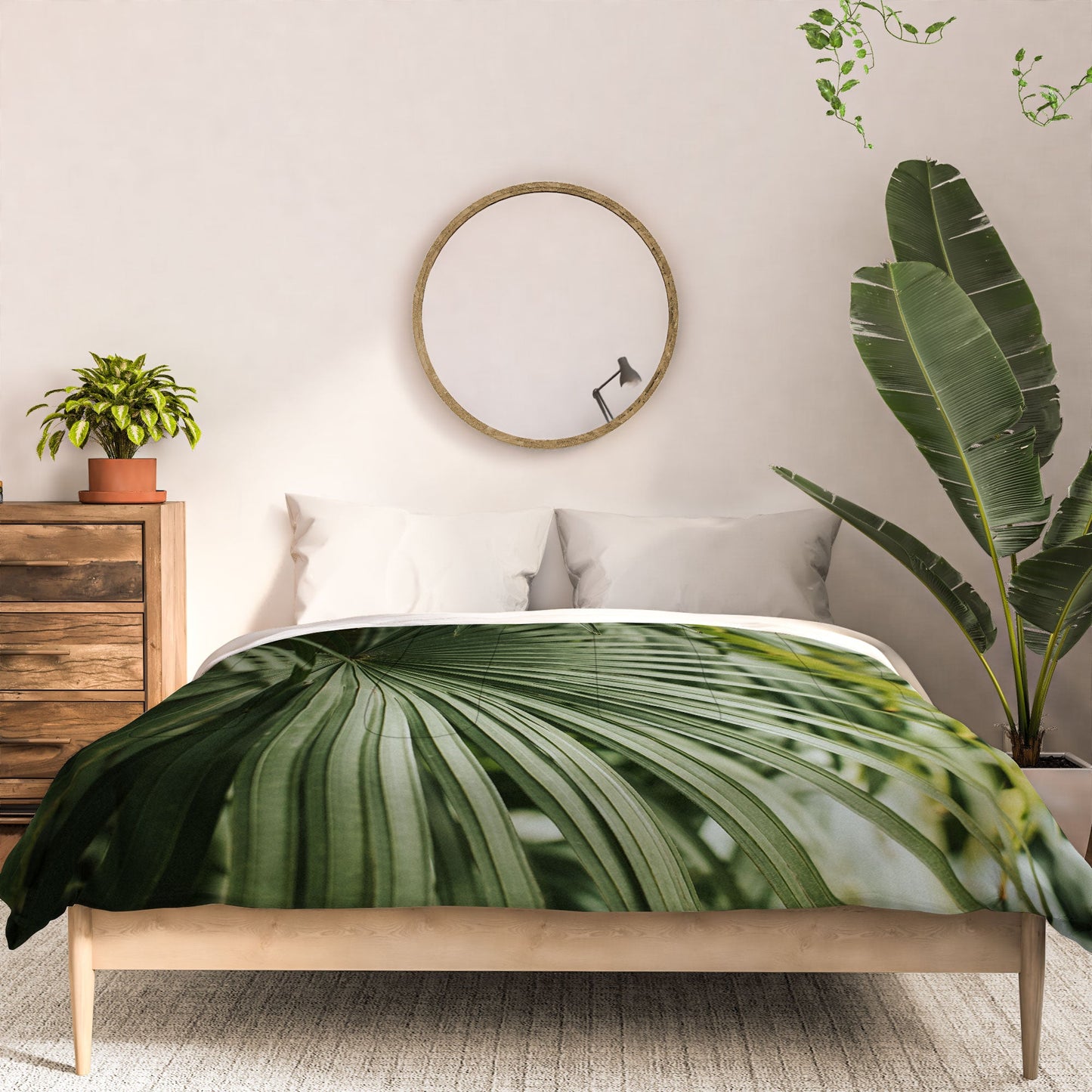 Hello Twiggs Tropical Green Palm Comforter
