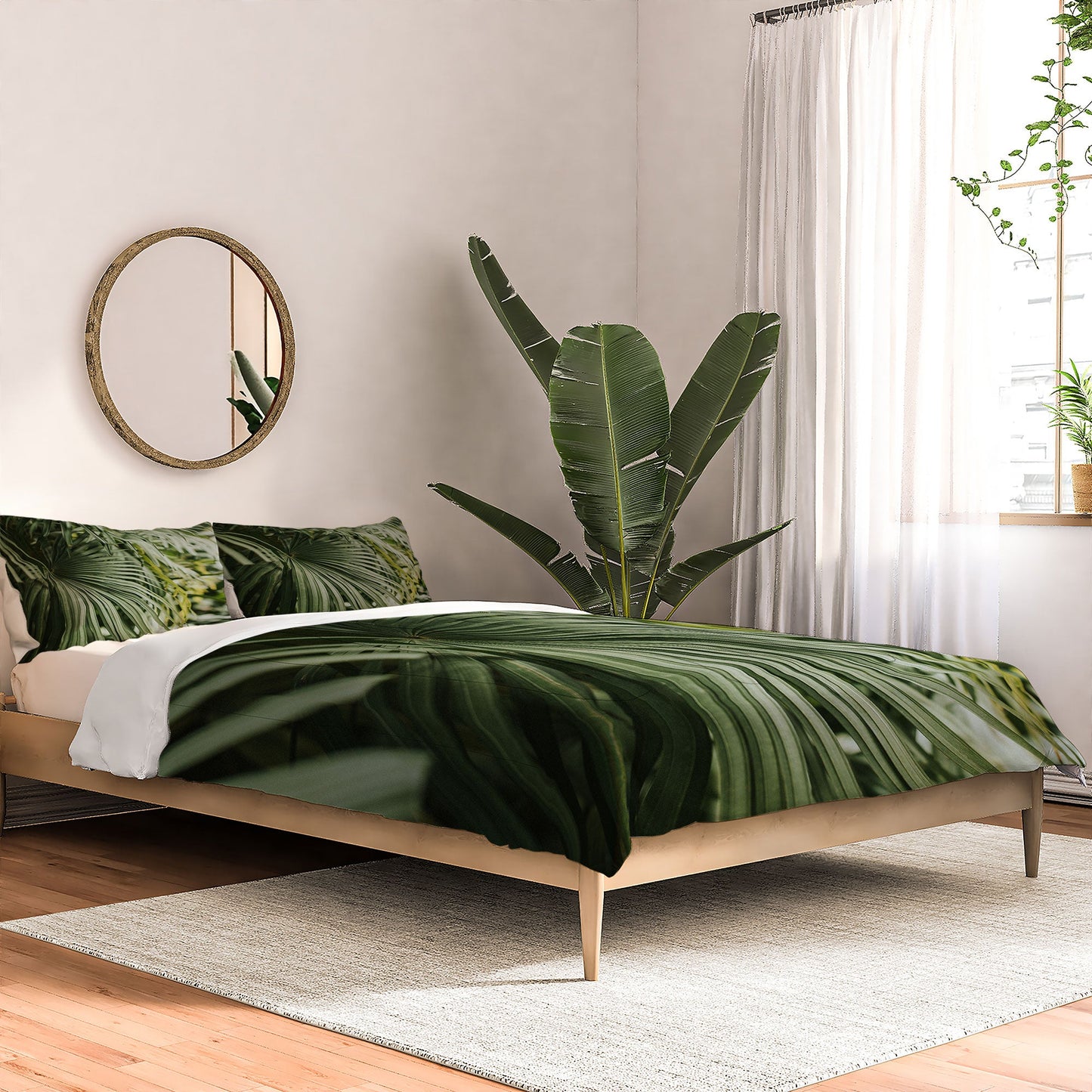 Hello Twiggs Tropical Green Palm Comforter