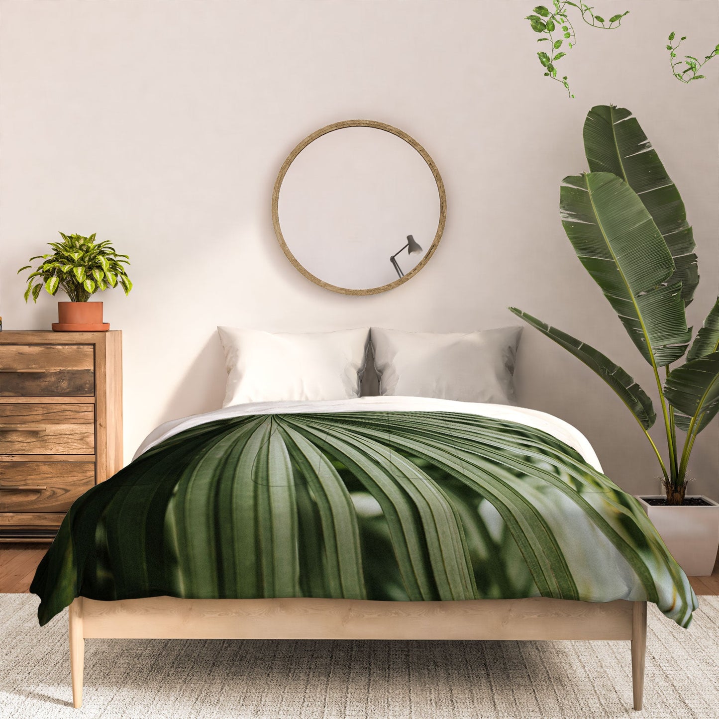 Hello Twiggs Tropical Green Palm Comforter