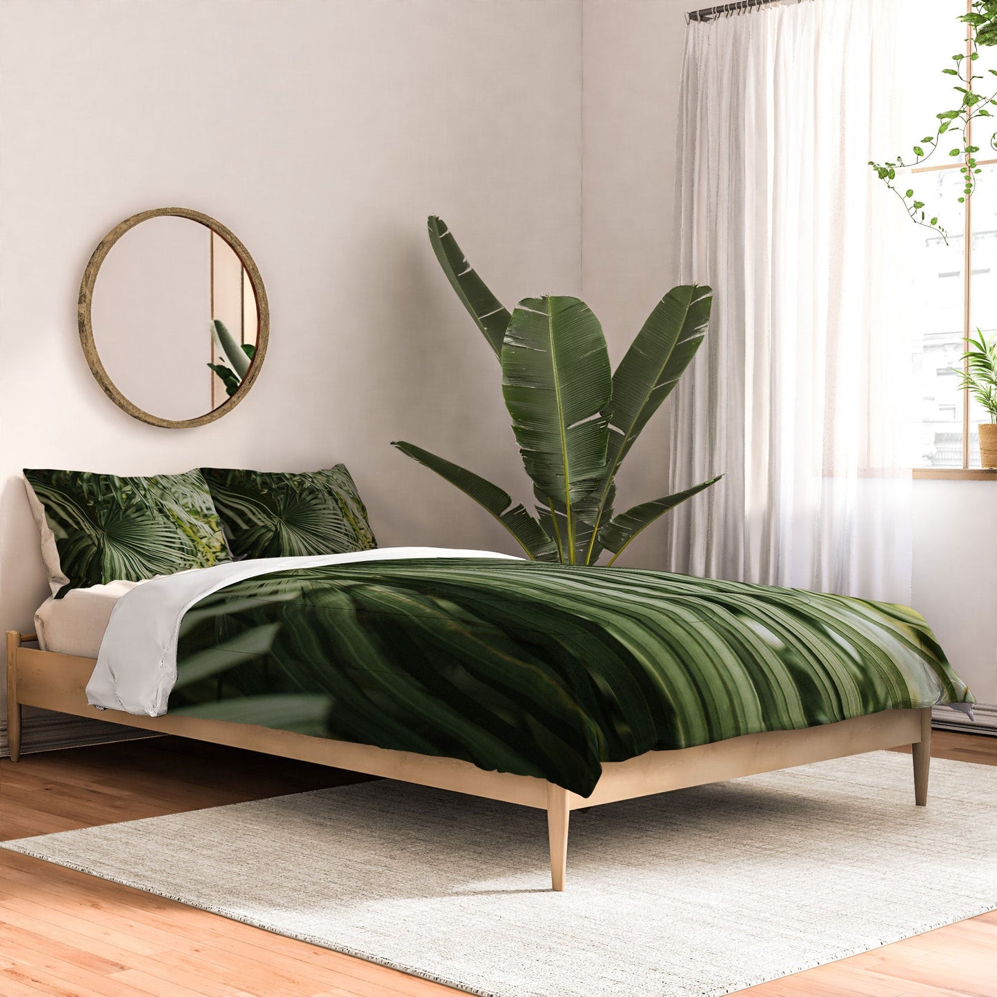 Hello Twiggs Tropical Green Palm Comforter