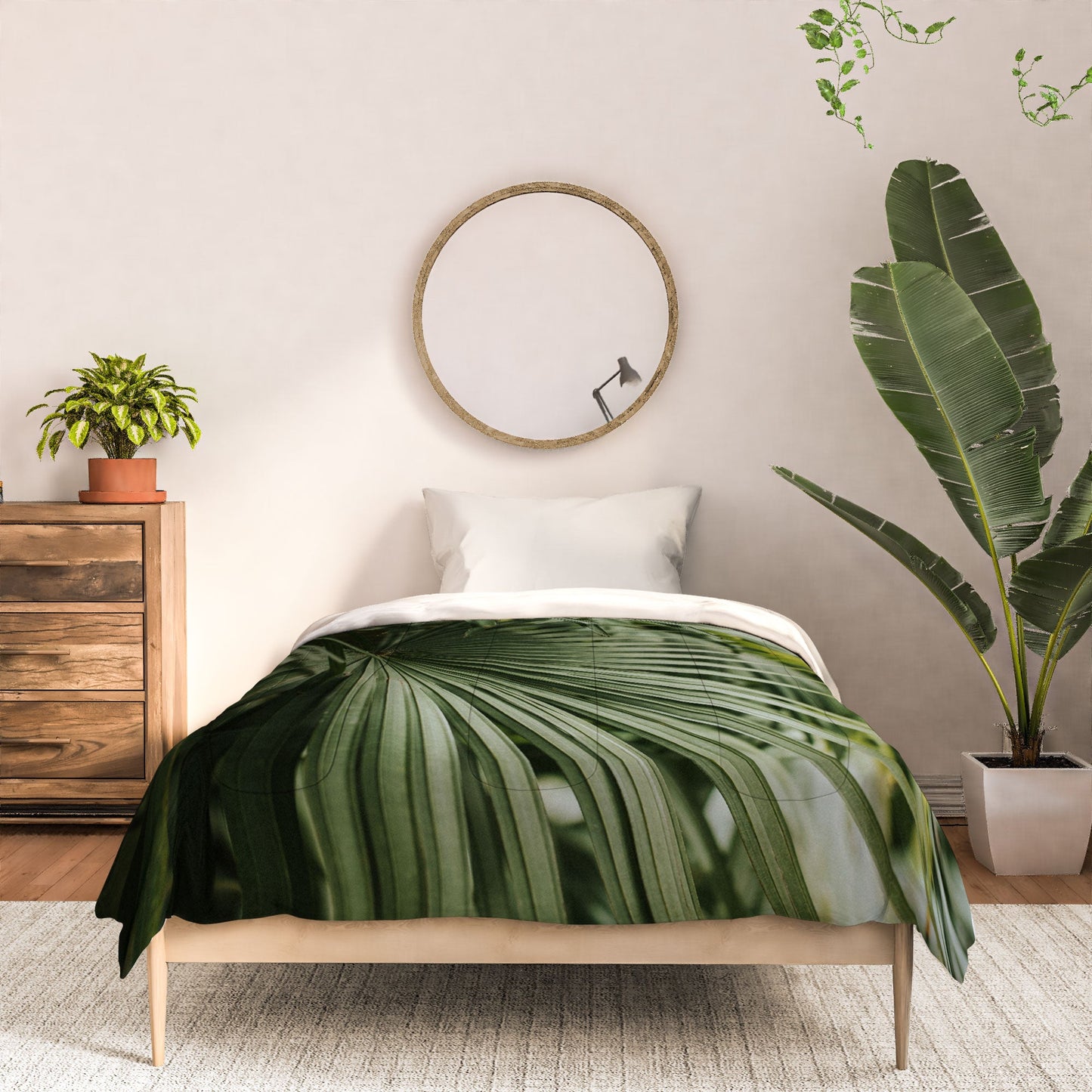 Hello Twiggs Tropical Green Palm Comforter