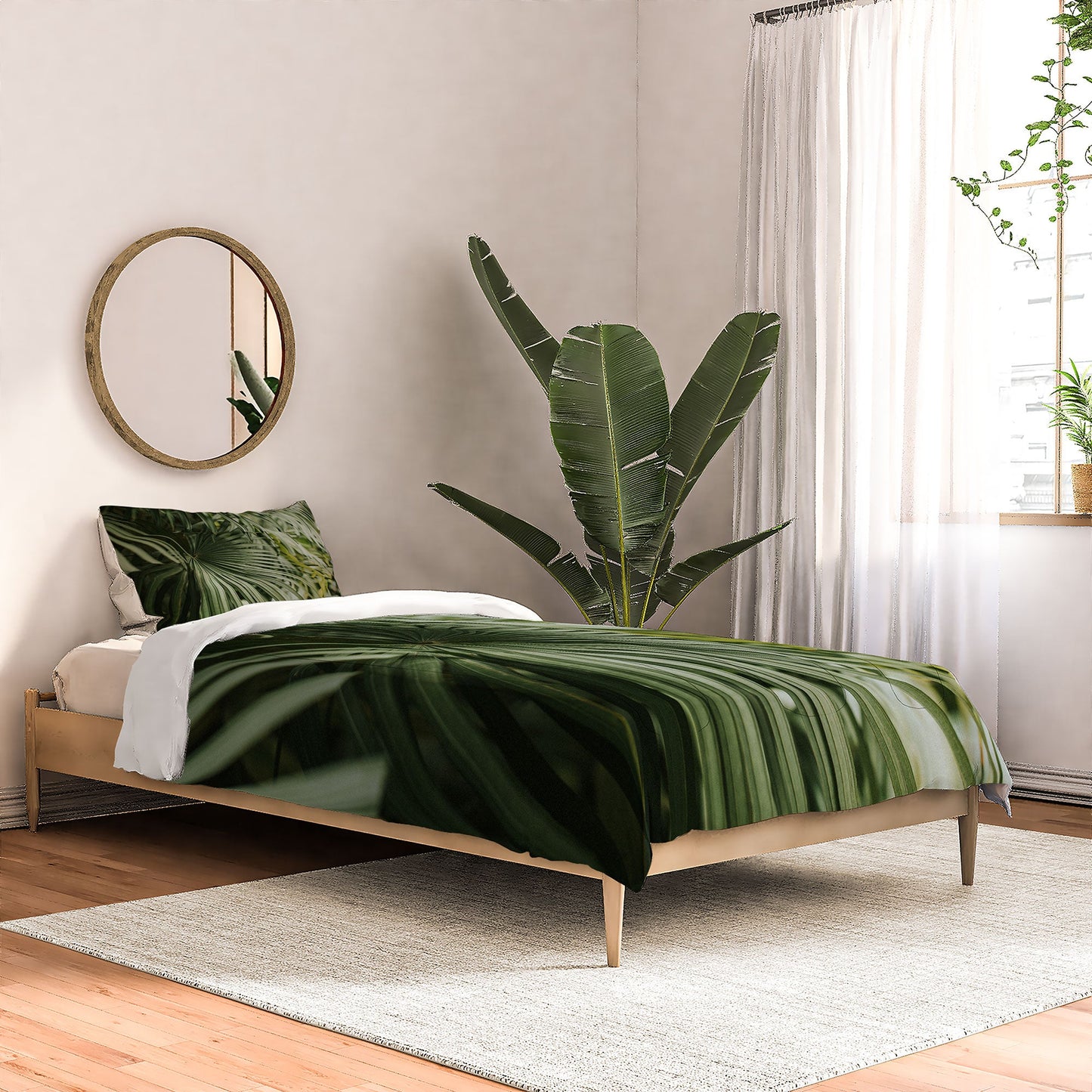Hello Twiggs Tropical Green Palm Comforter