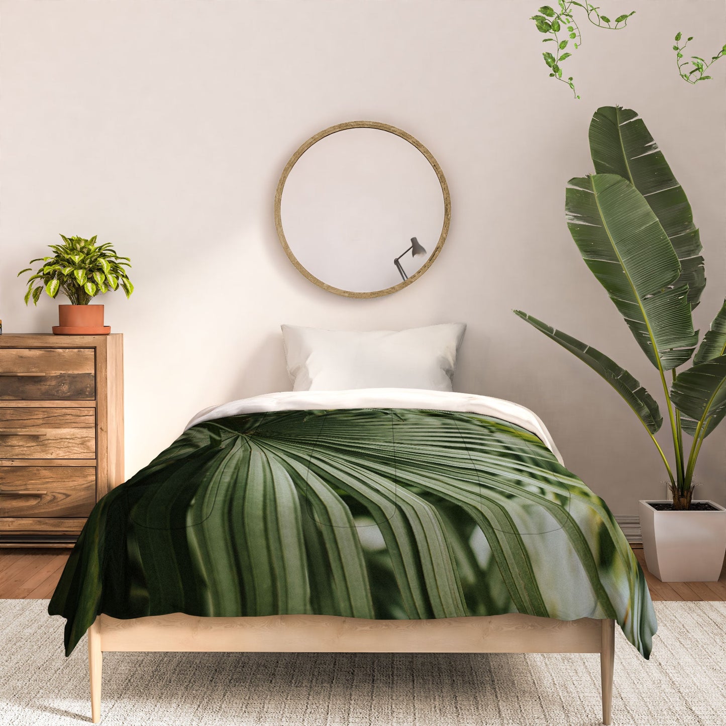 Hello Twiggs Tropical Green Palm Comforter
