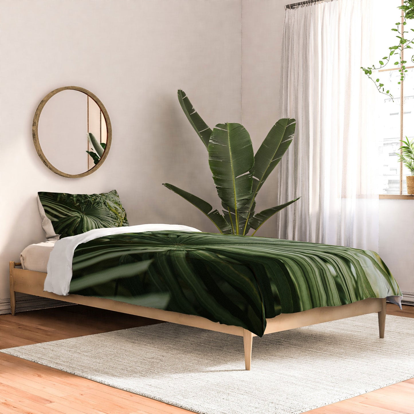Hello Twiggs Tropical Green Palm Comforter