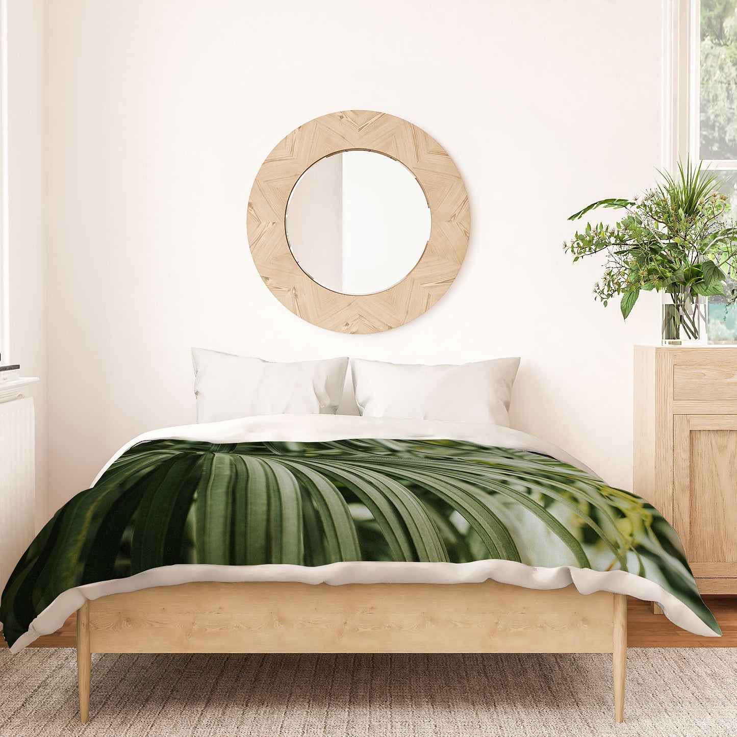 Hello Twiggs Tropical Green Palm Duvet Cover