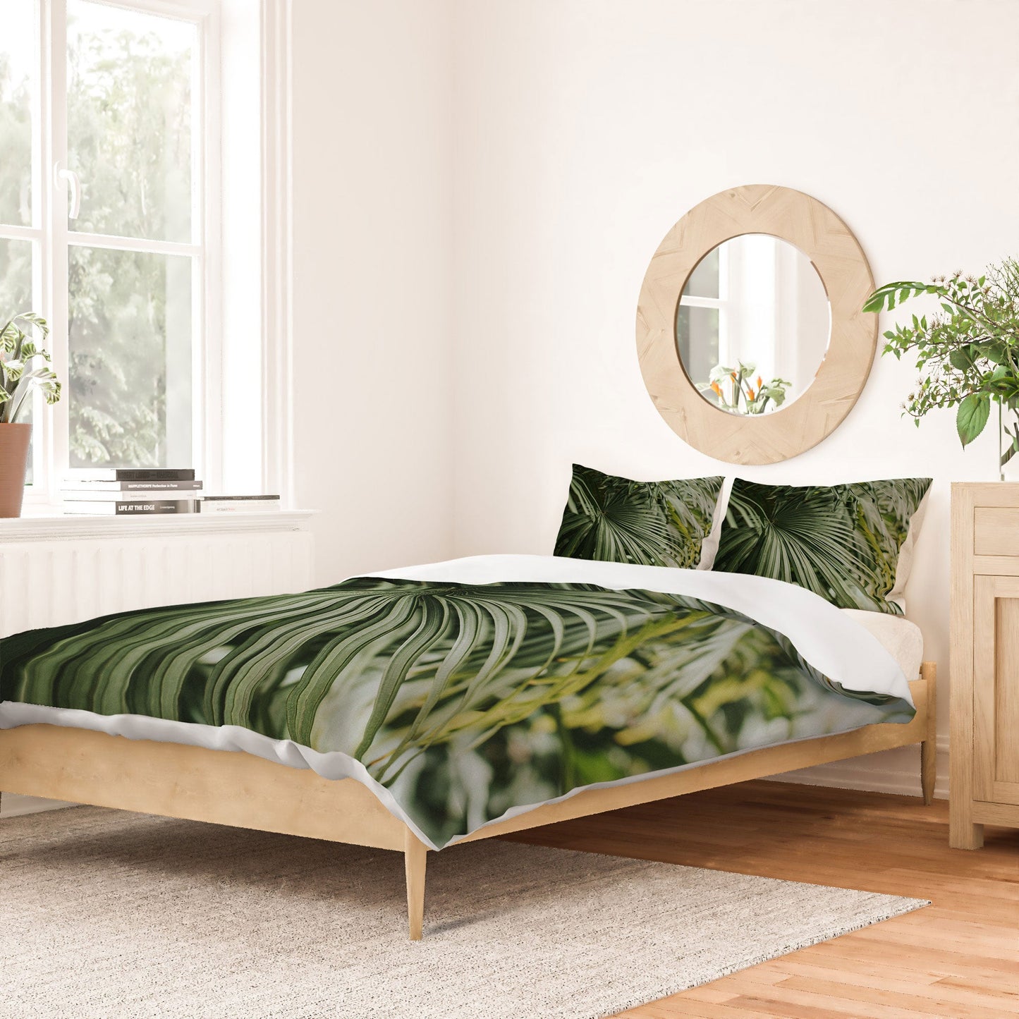 Hello Twiggs Tropical Green Palm Duvet Cover