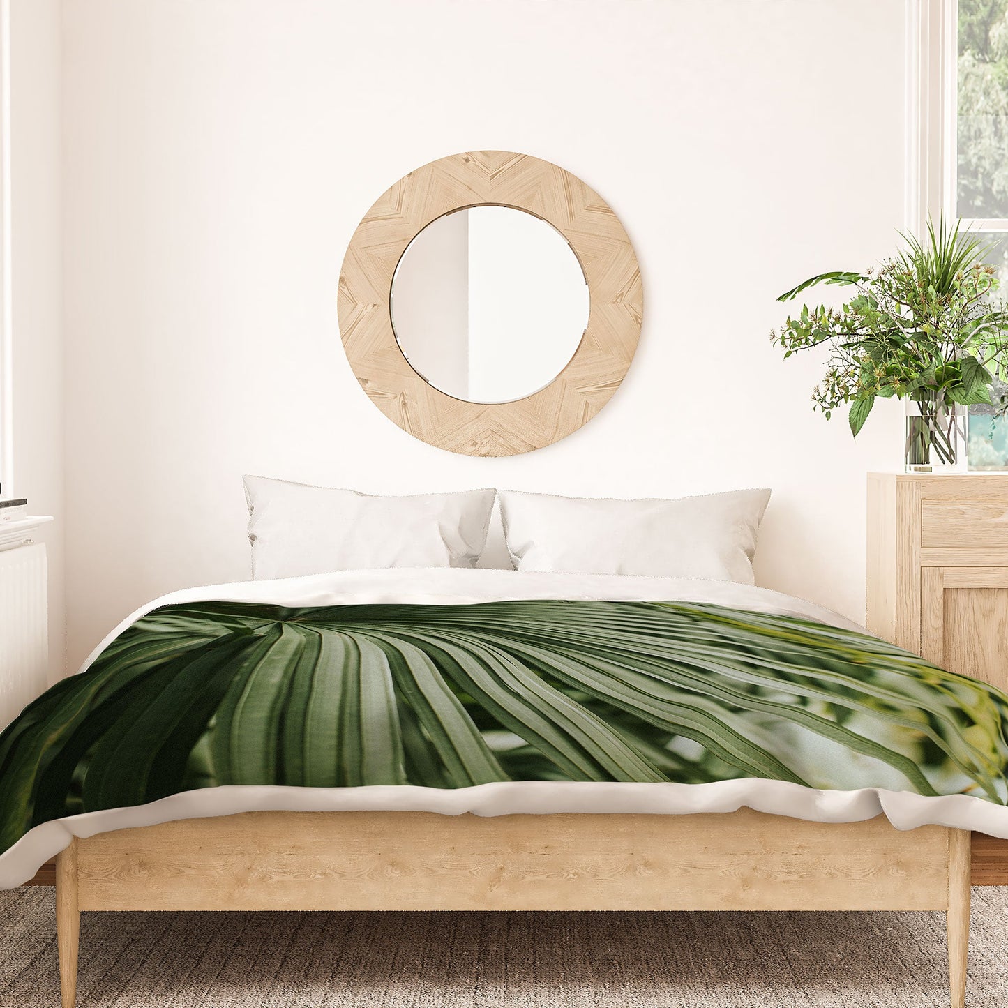 Hello Twiggs Tropical Green Palm Duvet Cover