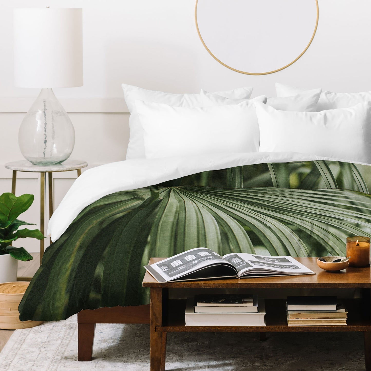 Hello Twiggs Tropical Green Palm Duvet Cover